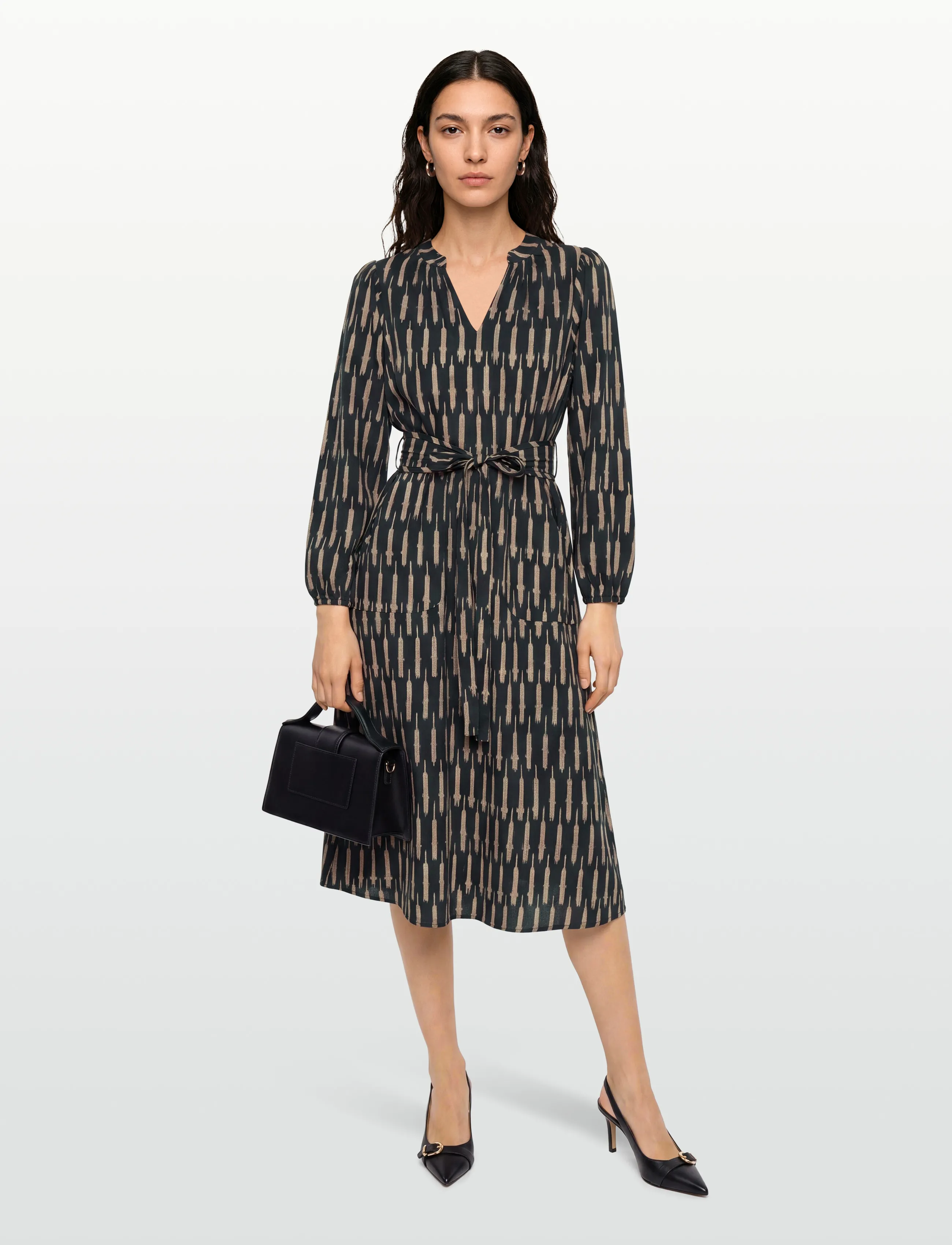 Lollys Laundry - ParisLL Midi Dress LS - midikleider - black - 0