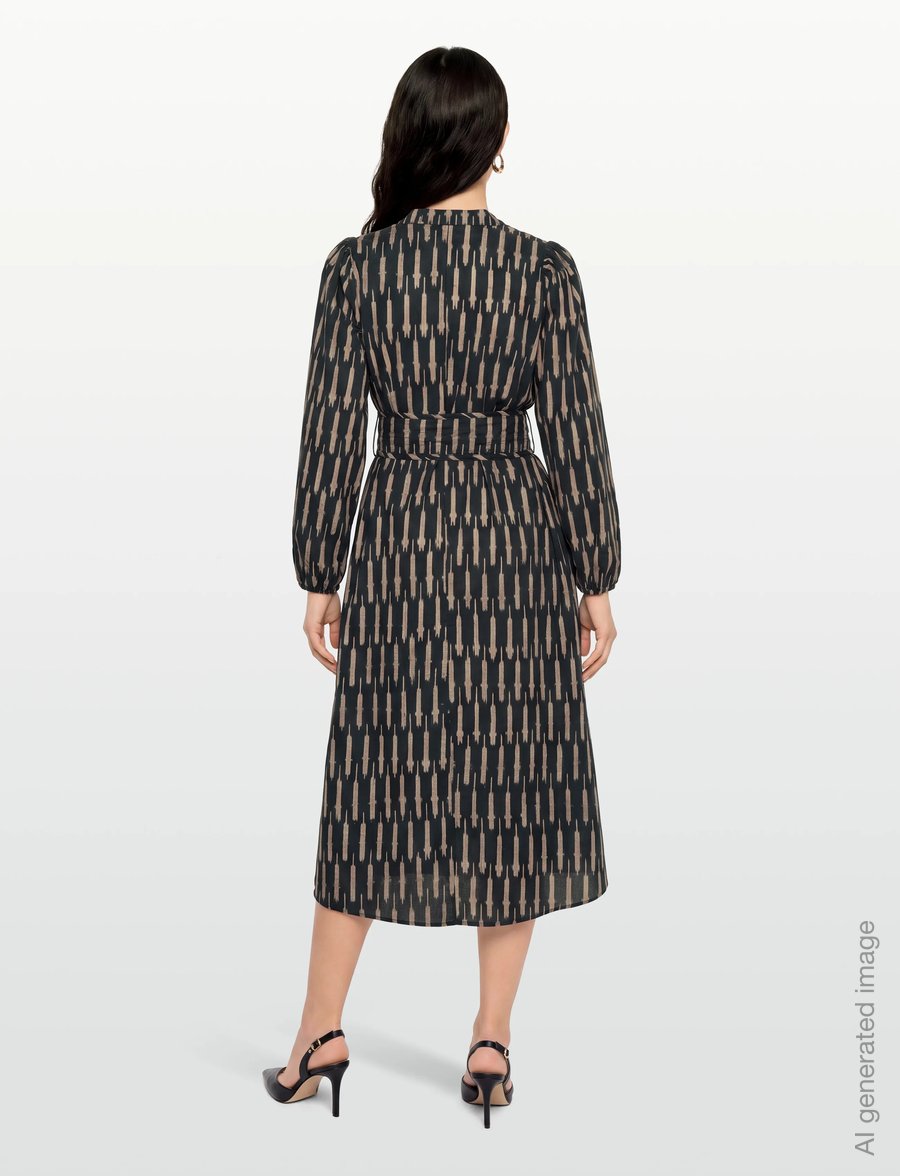 Lollys Laundry - ParisLL Midi Dress LS - midiklänningar - black - 5