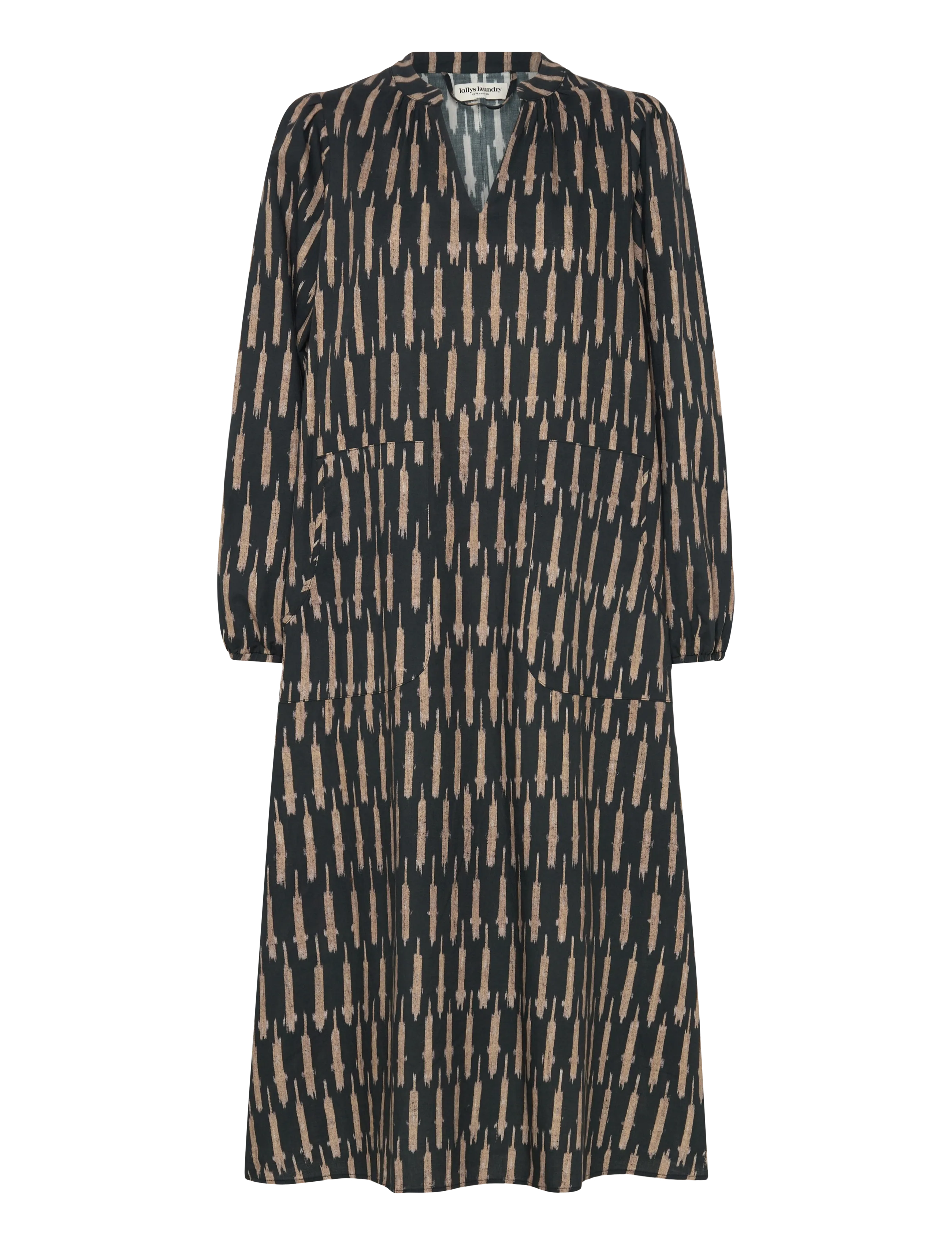 Lollys Laundry - ParisLL Midi Dress LS - midiklänningar - black - 2