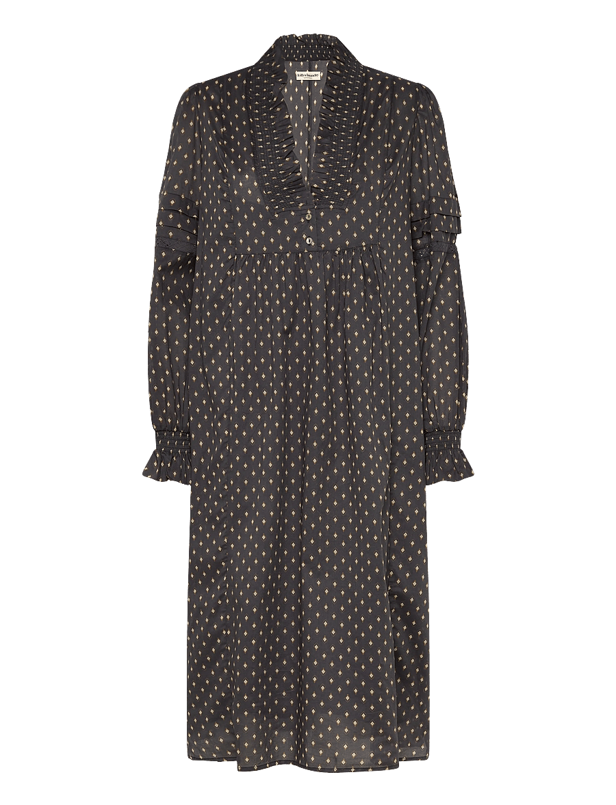 Lollys Laundry - SagiLL Maxi Dress LS - maxiklänningar - dark blue - 0