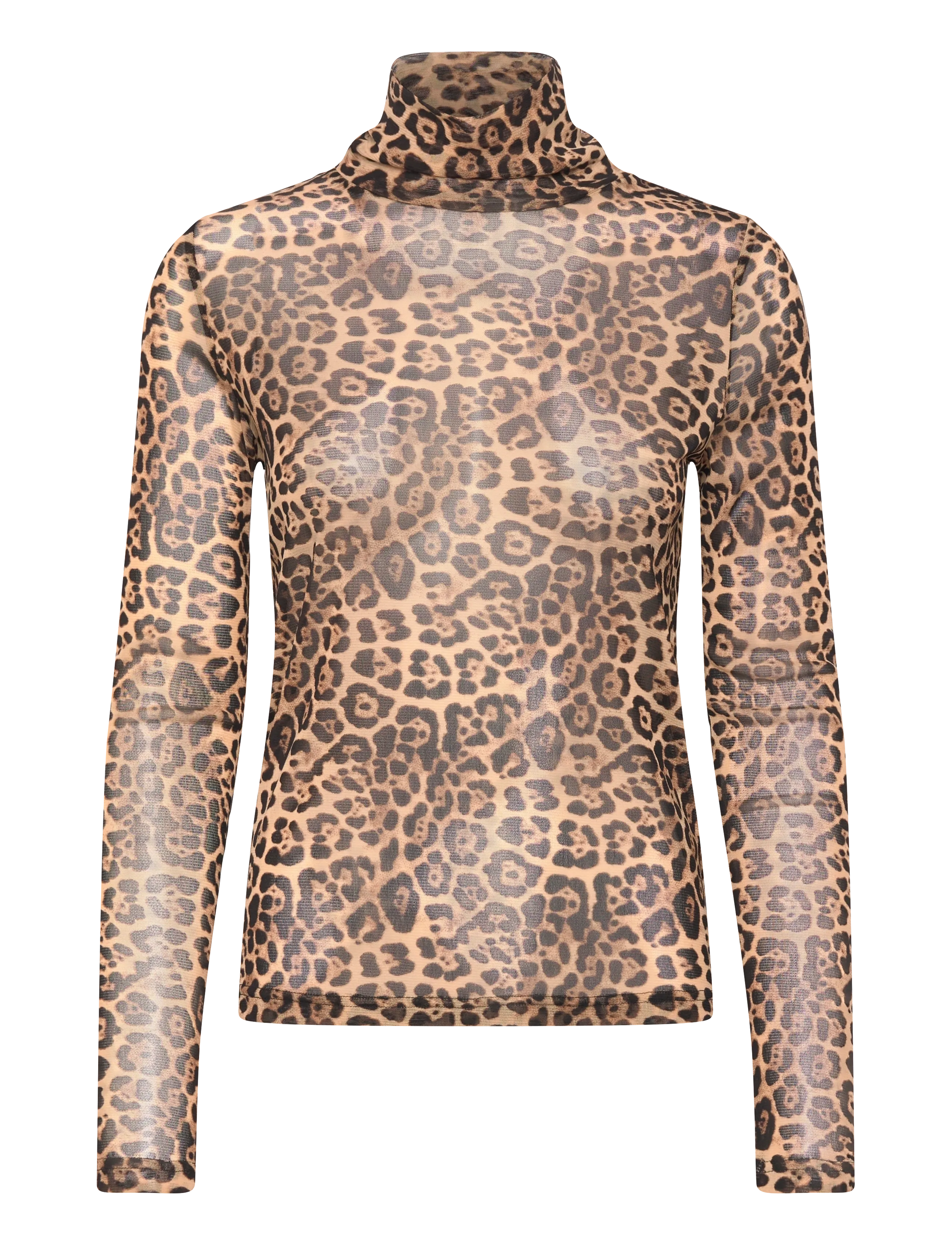 Lollys Laundry OrieLL High Neck Blouse LS - Tøj - LEOPARD PRINT / beige