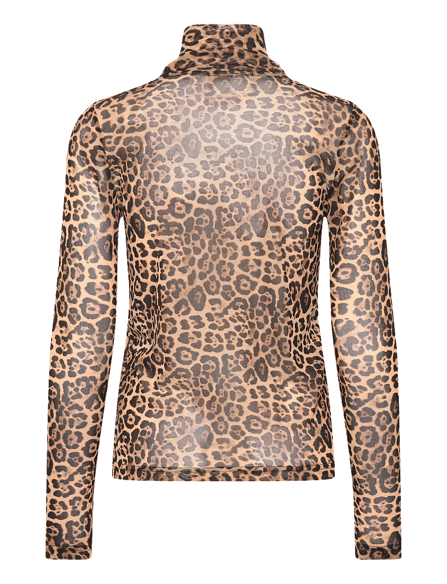 Lollys Laundry - OrieLL High Neck Blouse LS - topi ar garām piedurknēm - leopard print - 1