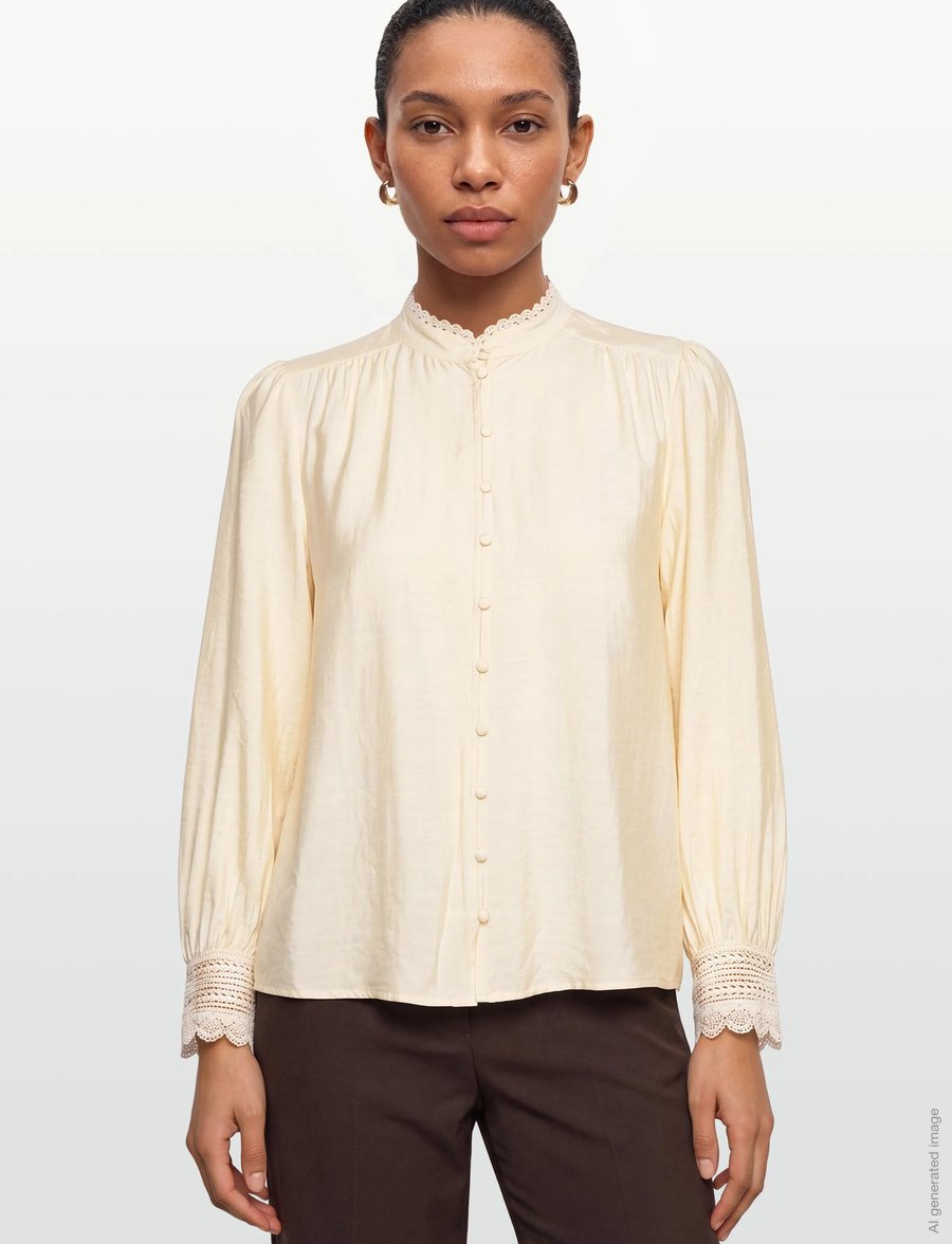Lollys Laundry - LuceLL Shirt LS - langärmelige blusen - creme - 3