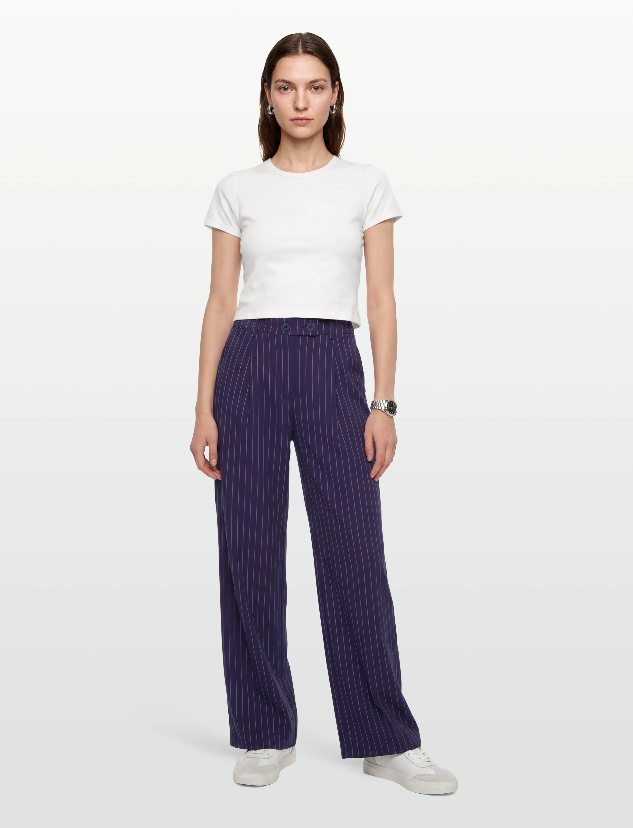 Lollys Laundry Tylerll Pants, XS, Trousers, Marineblau - Wide Leg, Frauen