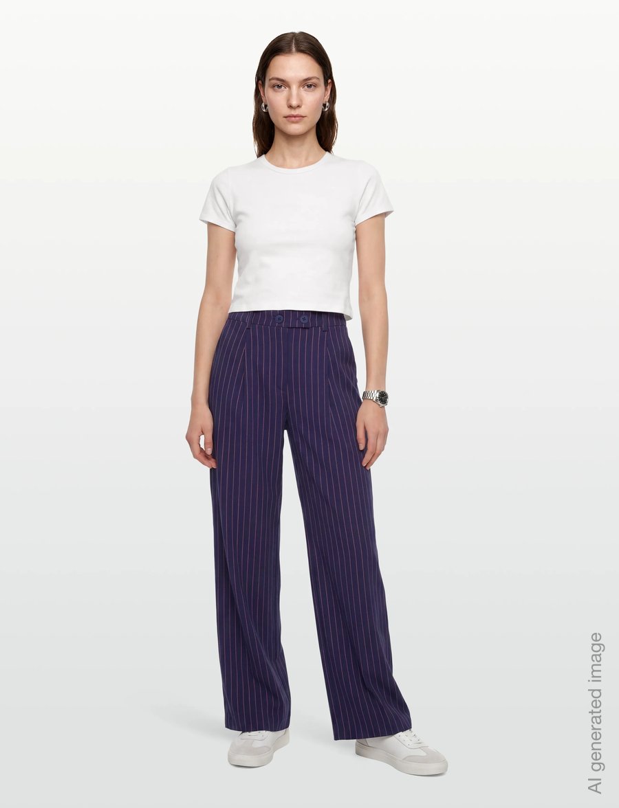 Lollys Laundry - TylerLL Pants - wide leg trousers - dark navy - 0