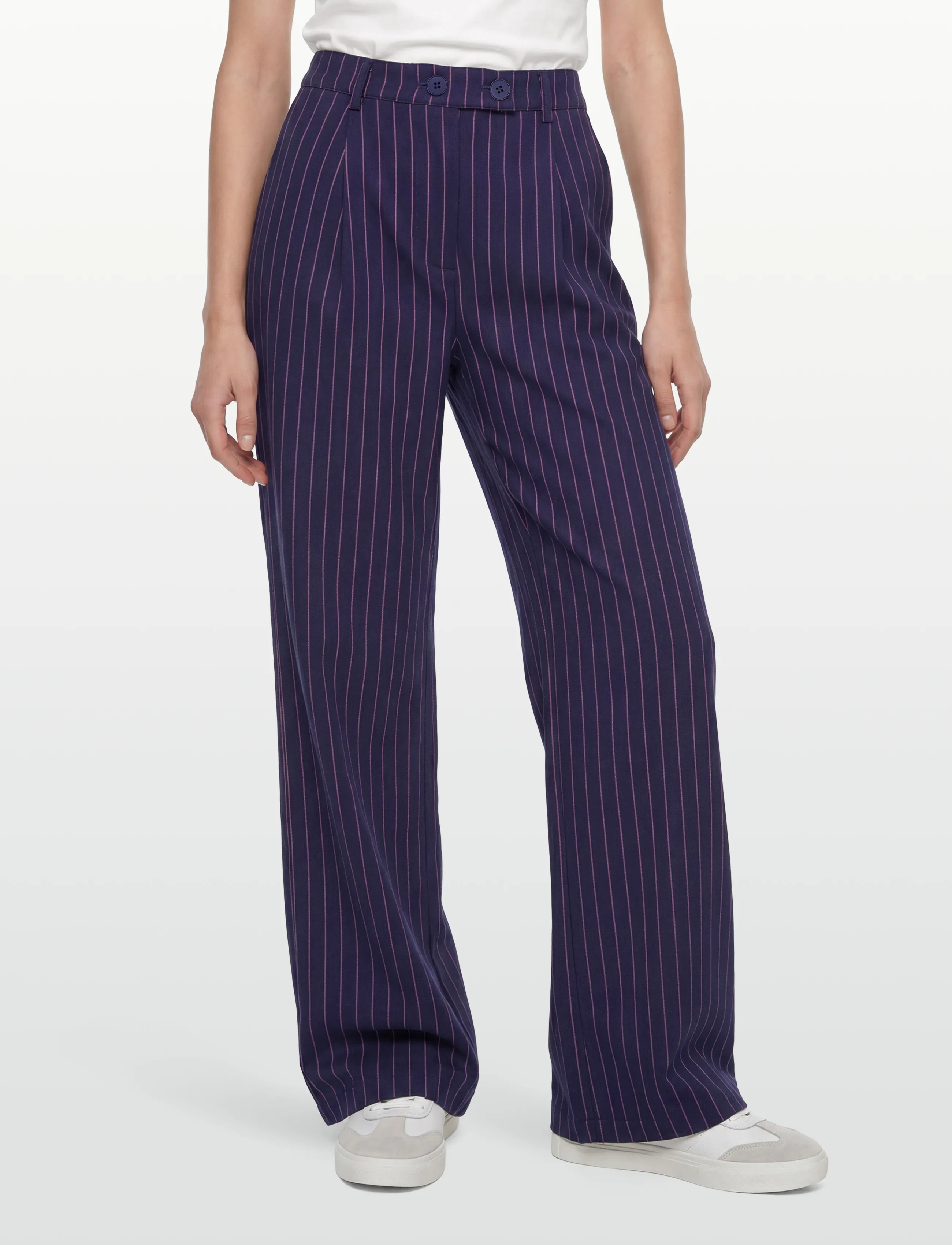 Lollys Laundry - TylerLL Pants - hosen mit weitem bein - dark navy - 3