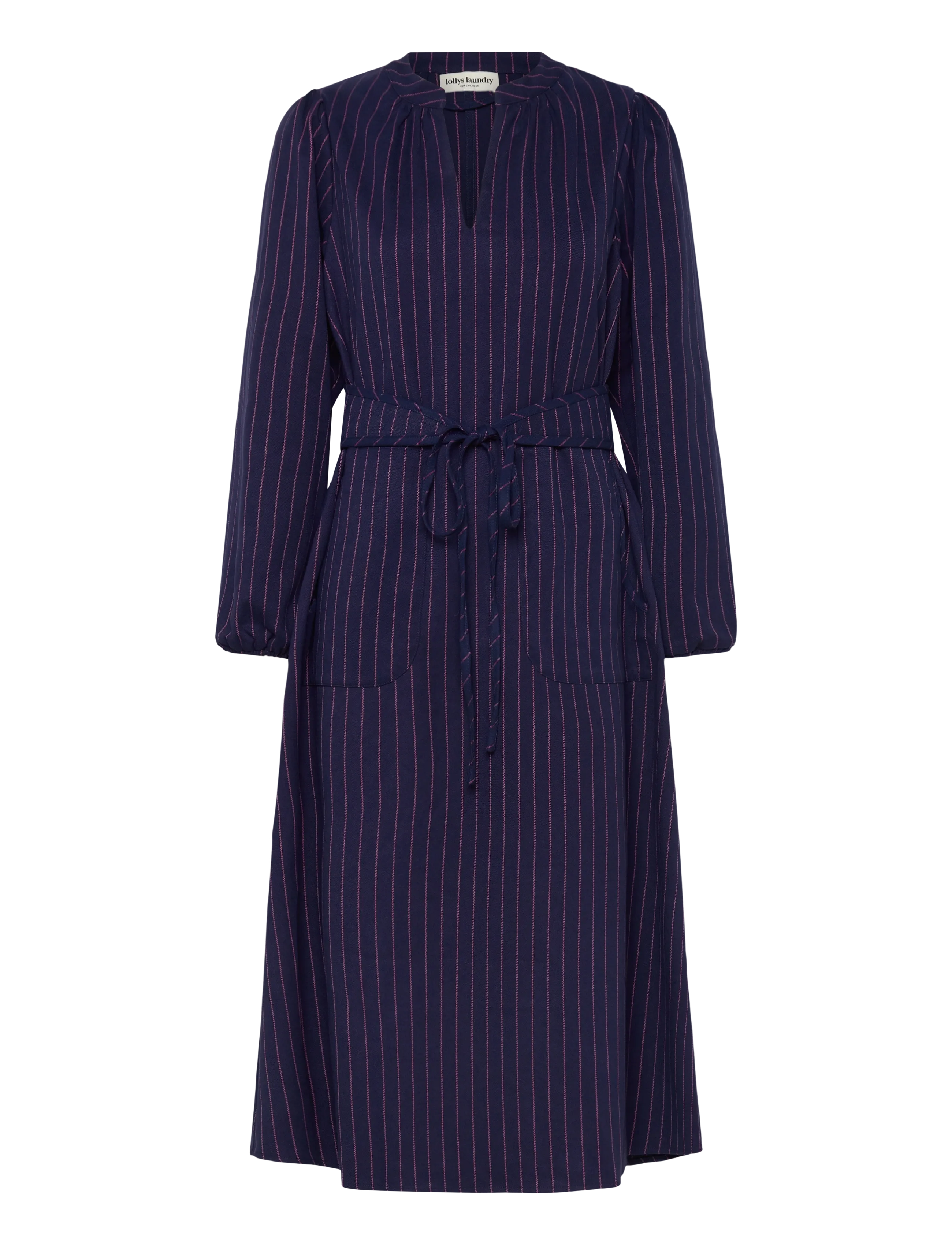 LOLLYS LAUNDRY Parisll Midi Kleid Ls Navy - S - Damen