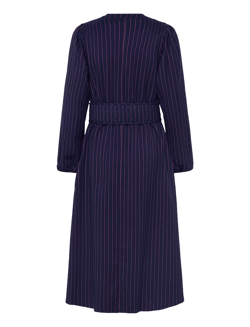 Lollys Laundry - ParisLL Midi Dress LS - skjortekjoler - dark navy - 1