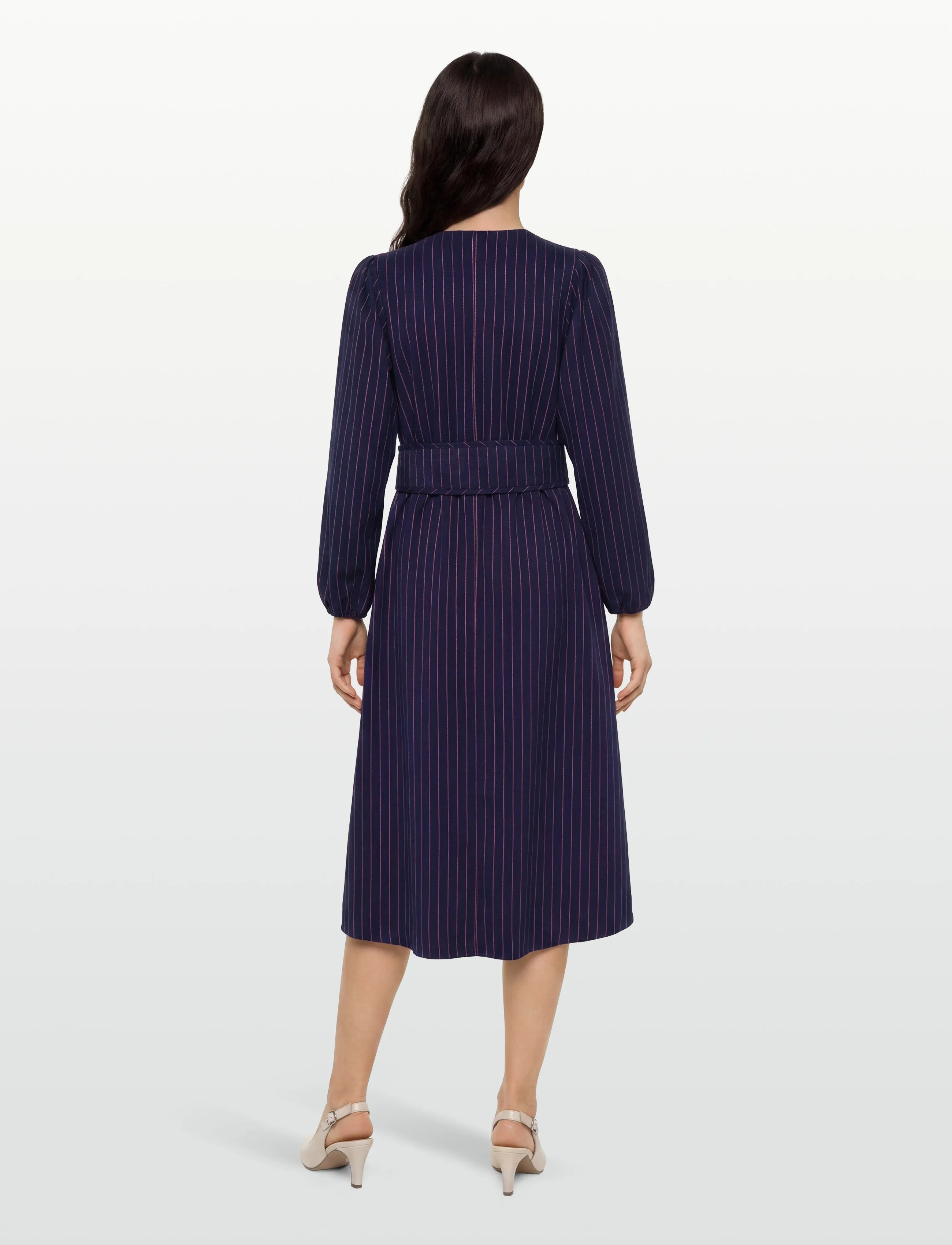 Lollys Laundry - ParisLL Midi Dress LS - skjortklänningar - dark navy - 5