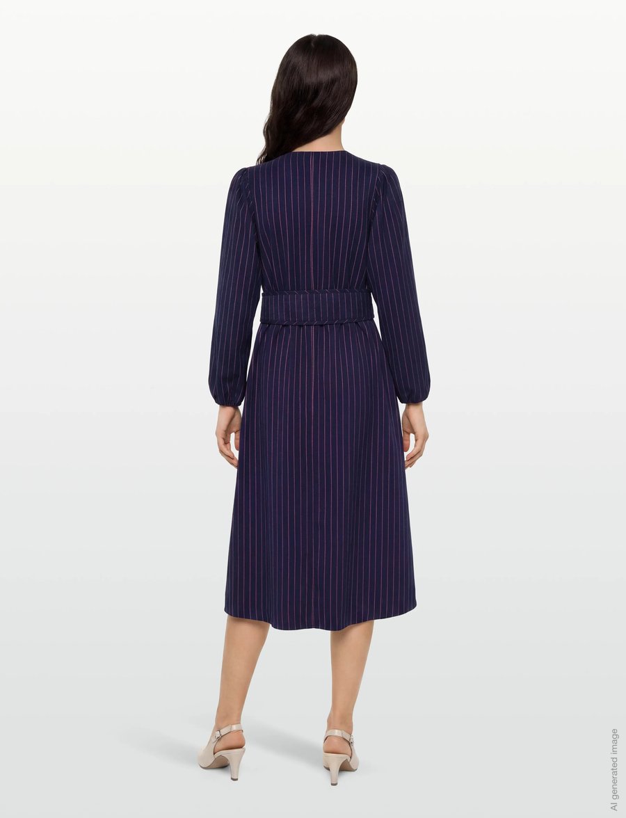 Lollys Laundry - ParisLL Midi Dress LS - hemdkleider - dark navy - 5