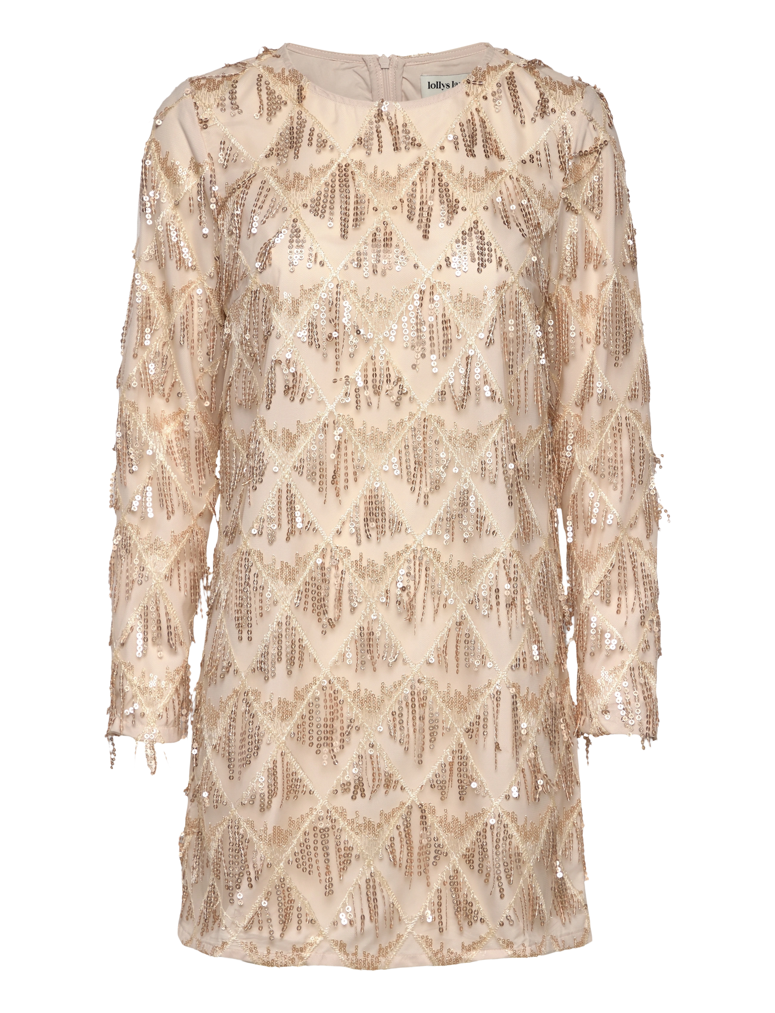 Lollys Laundry Solga Mini Dress Ls, S, Dresses, Beige - Short Dress, Frauen