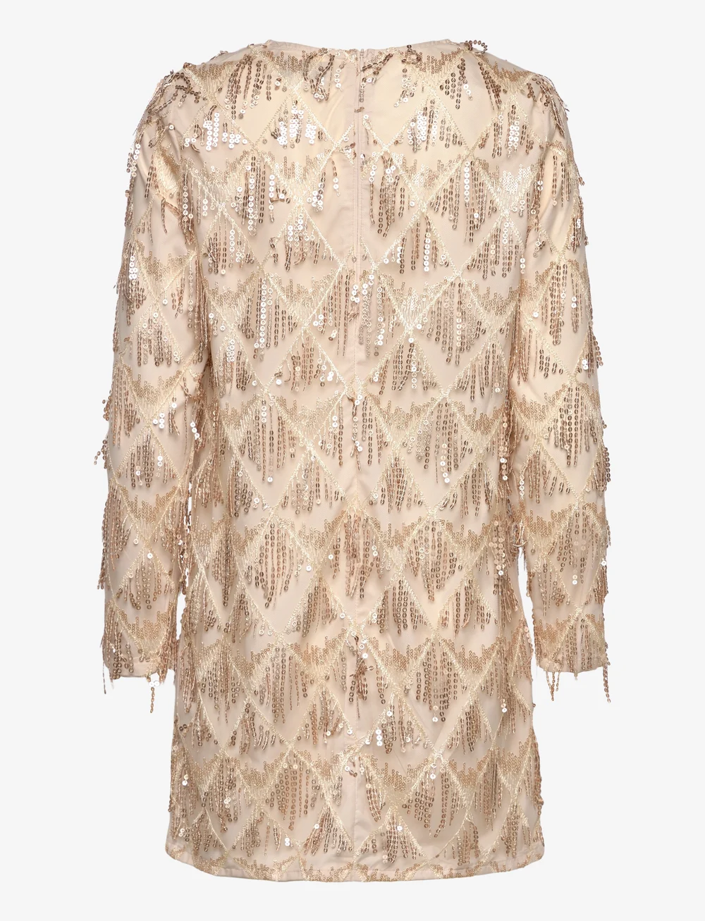 Lollys Laundry - Solga mini Dress LS - paljettklänningar - champagne - 1