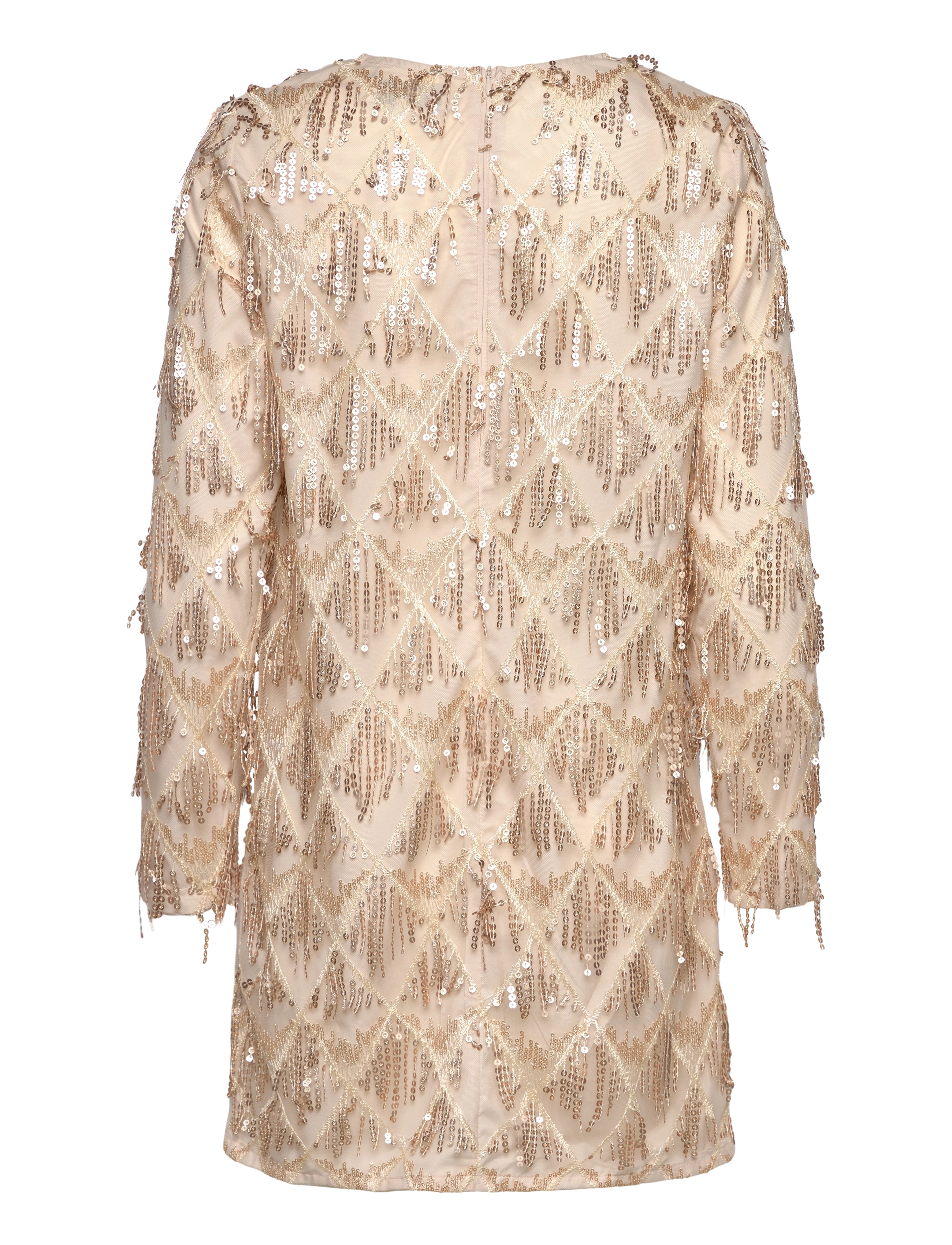 Lollys Laundry - Solga mini Dress LS - sequin dresses - champagne - 1