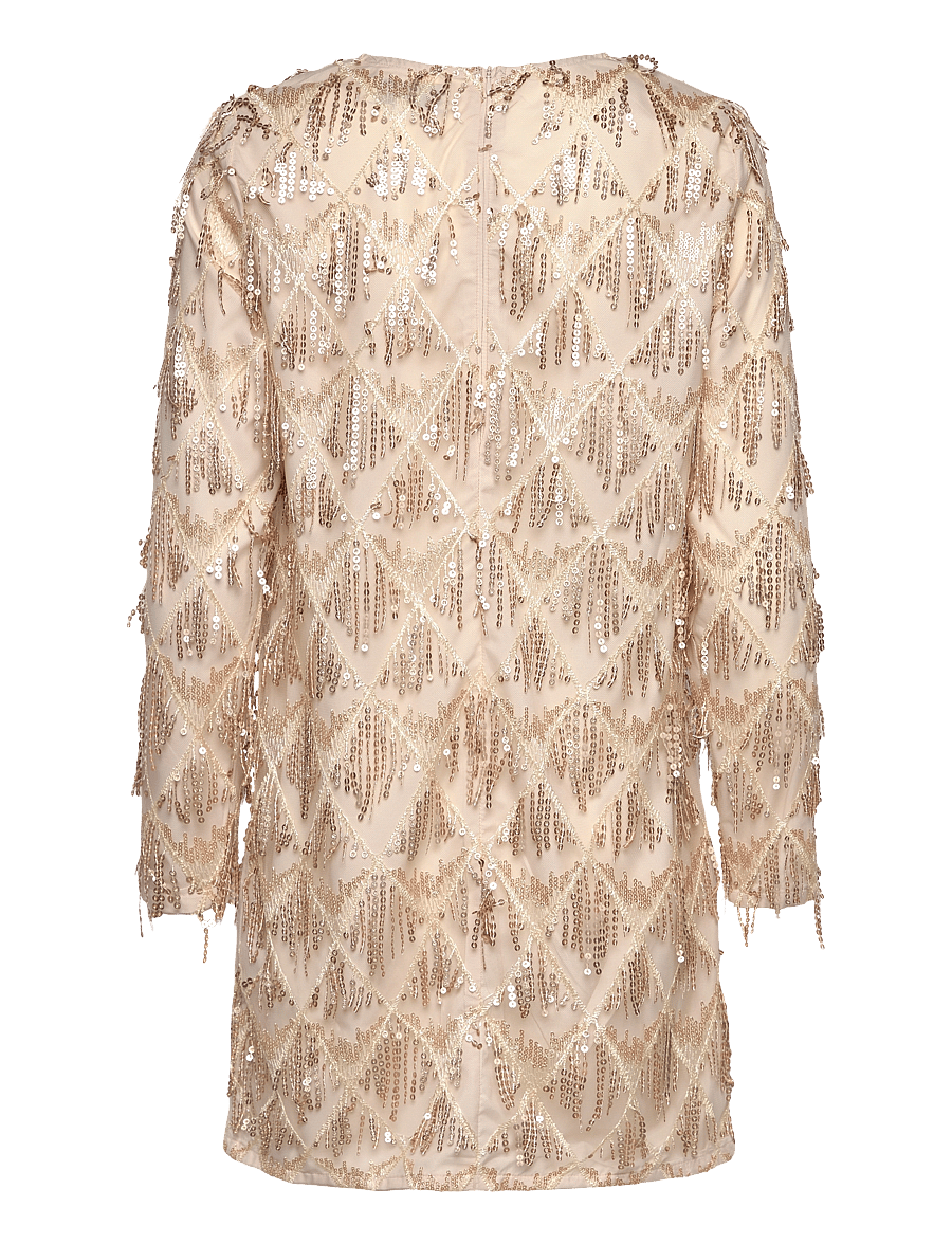 Lollys Laundry - Solga mini Dress LS - sequin dresses - champagne - 1