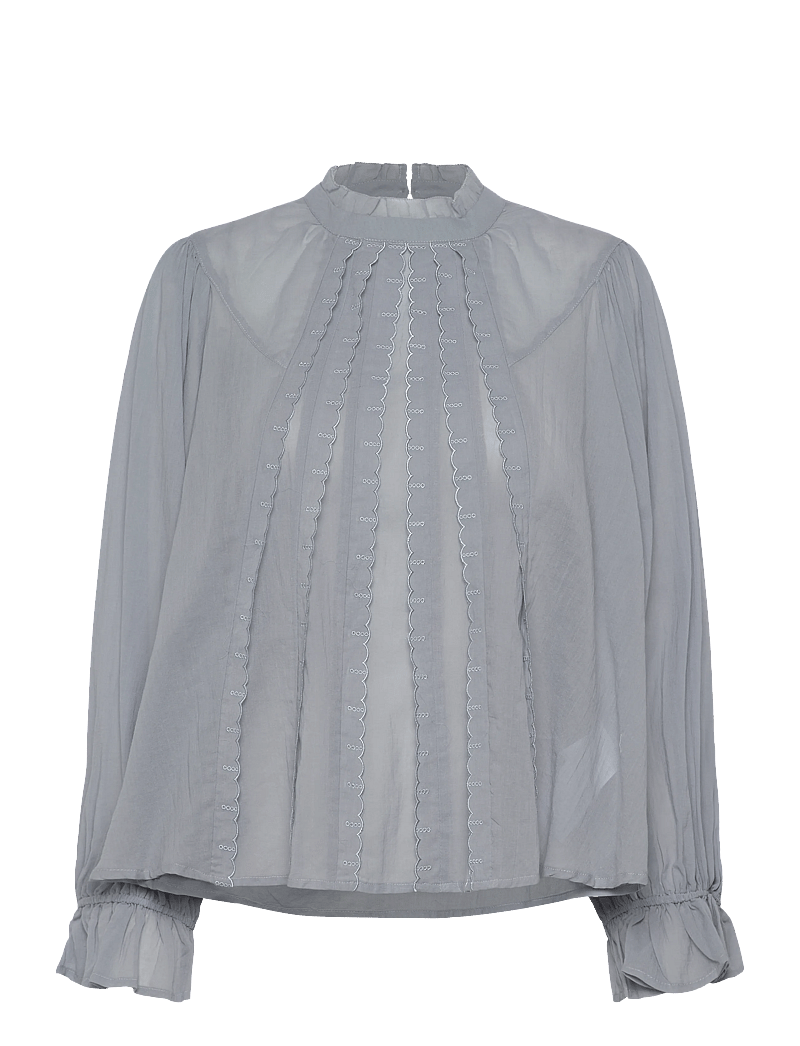 Lollys Laundry - PresleyLL Shirt LS - pikkade varrukatega pluusid - dusty blue - 0