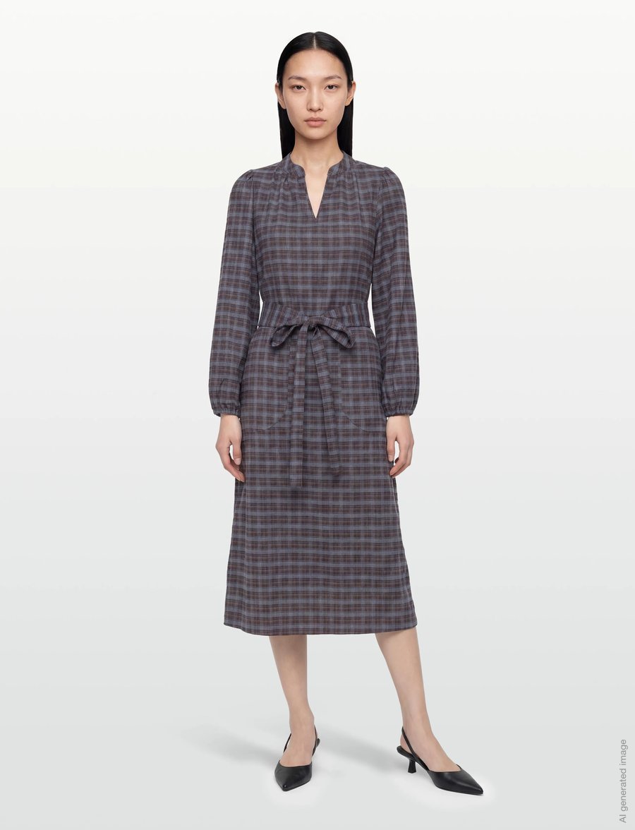 Lollys Laundry - ParisLL Midi Dress LS - midikleidid - mauve - 0