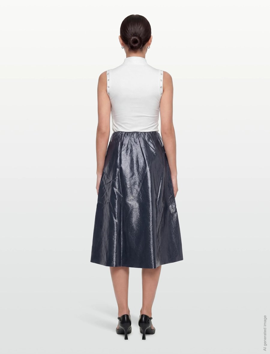 Lollys Laundry - Ro Midi Skirt - midi kjolar - dark blue - 4