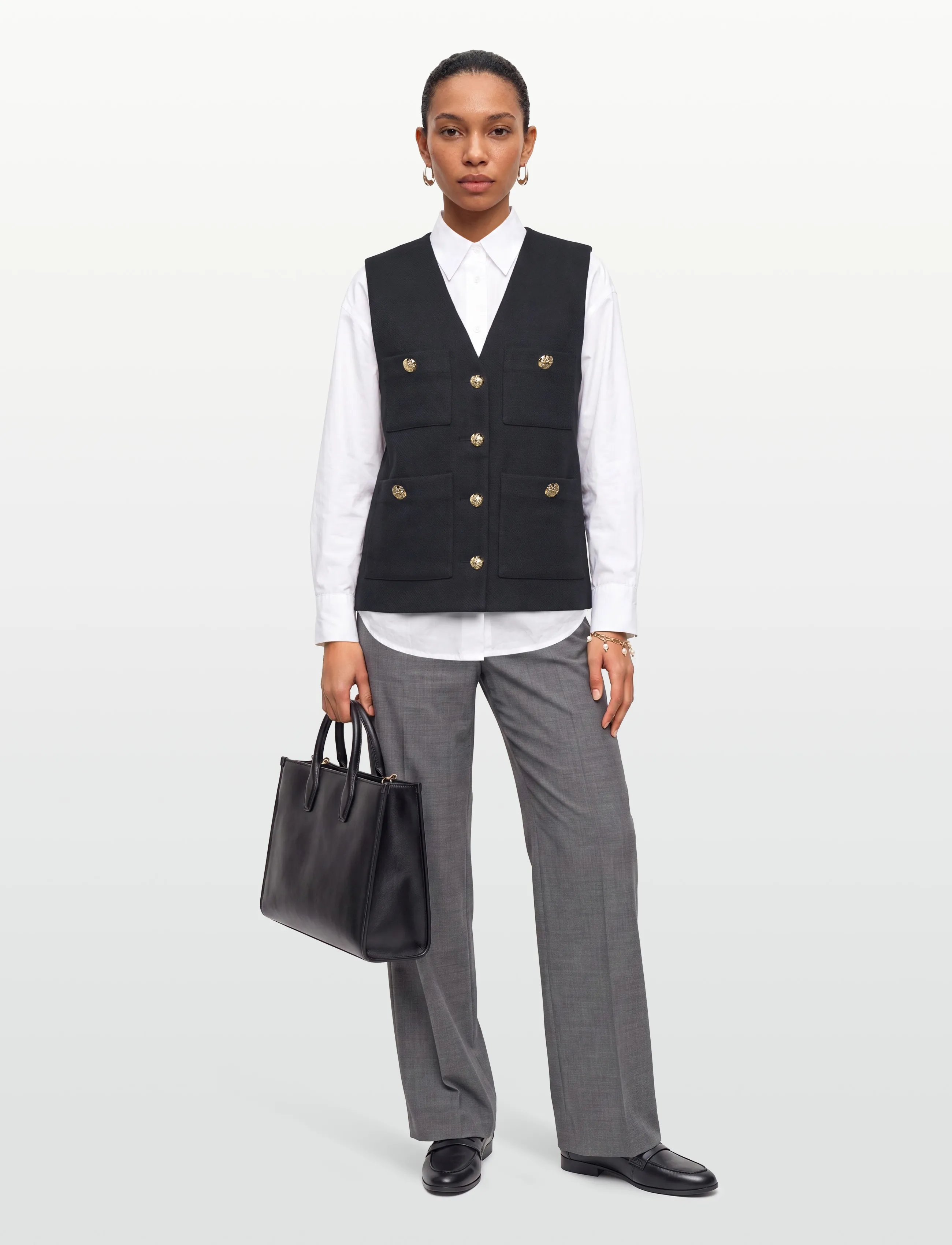 Lollys Laundry Edel Vest Ss, M, Black, Veste > Strikkede Veste, Dame