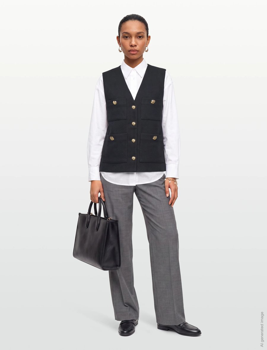 Lollys Laundry - Edel Vest SS - denim-westen - dark navy - 0