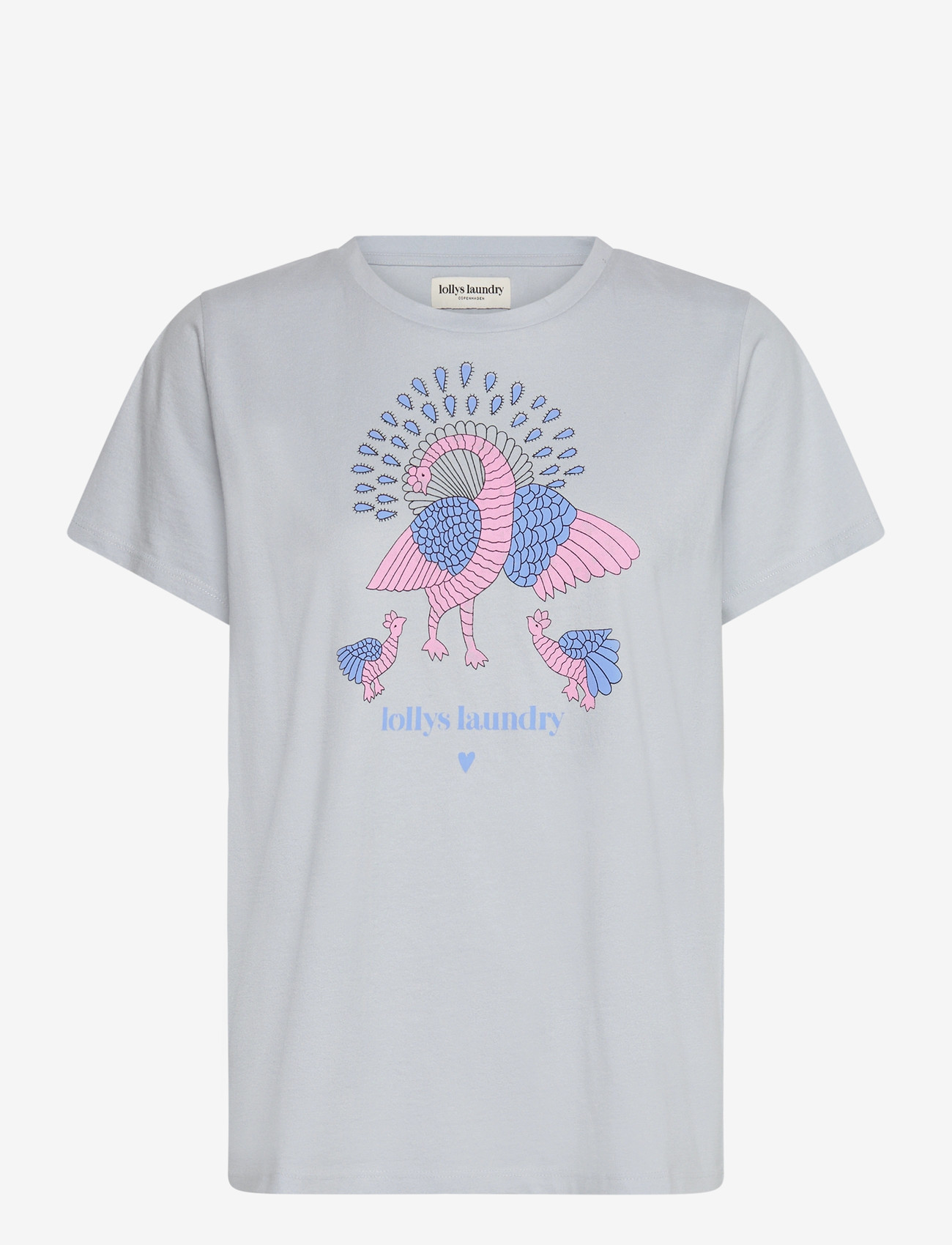 Lollys Laundry - RomaLL Peacock Tee SS - t-shirts - light blue - 1