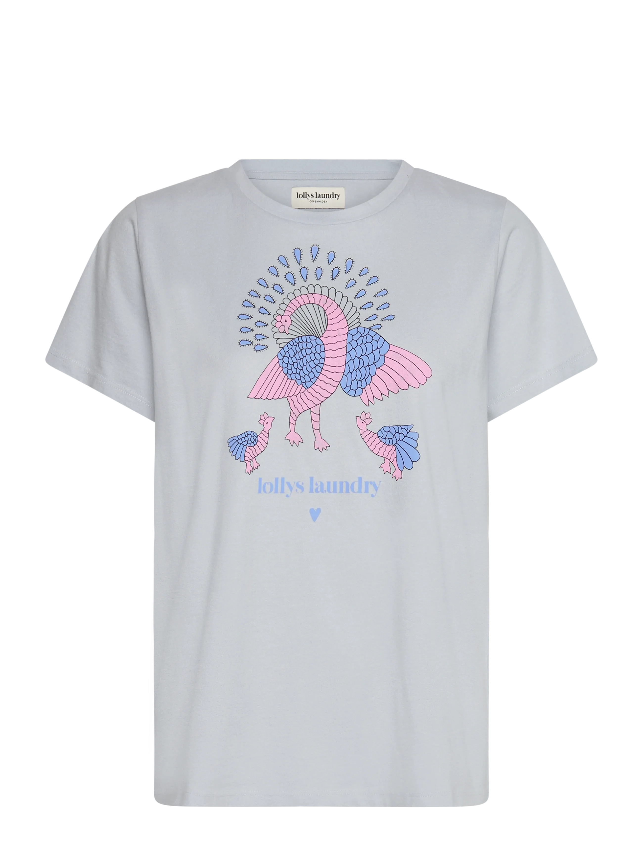 Lollys Laundry RomaLL Peacock Tee SS - Lollys Laundry - LIGHT BLUE / blue