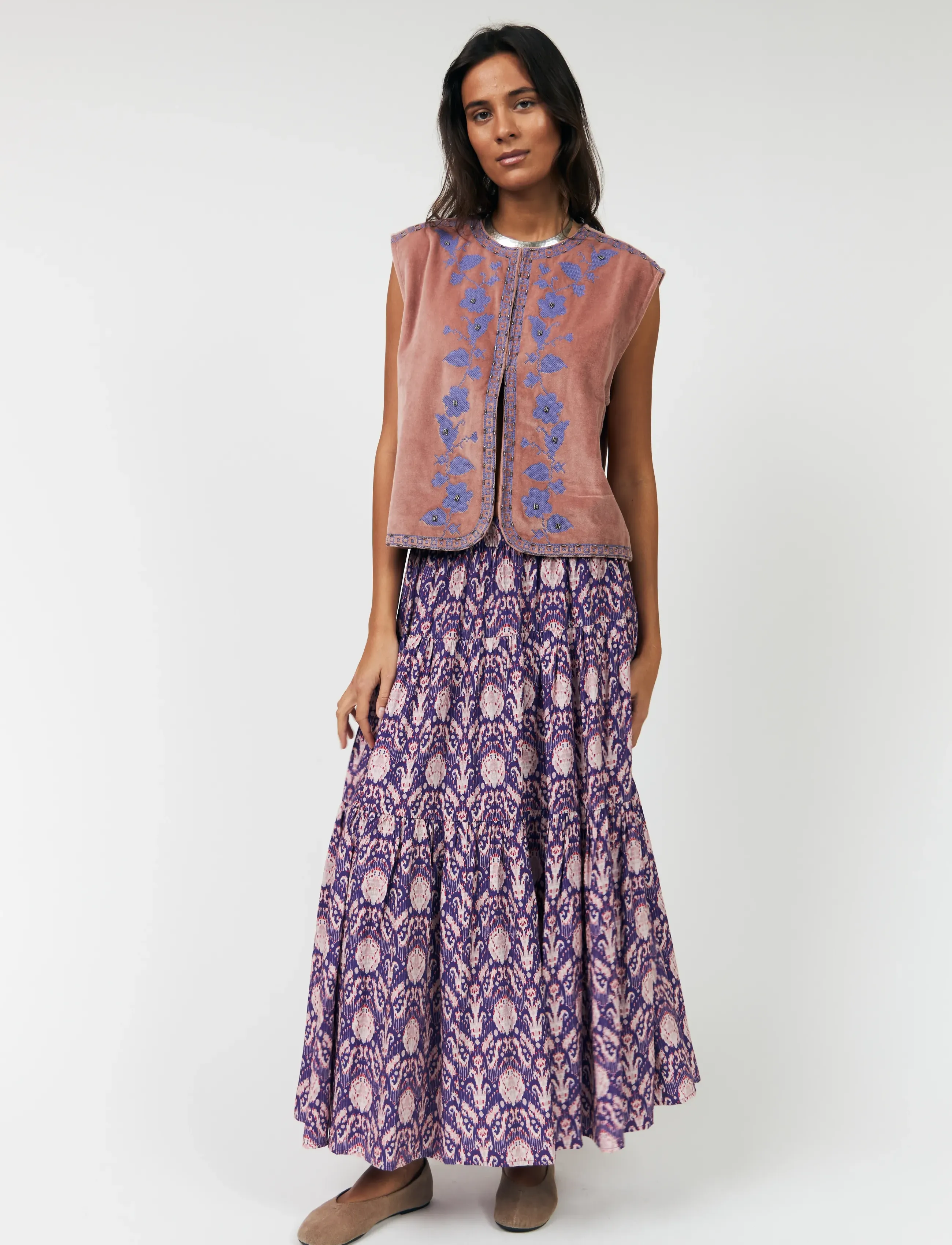 Lollys Laundry SunsetLL Maxi Skirt - Maxi skirts - GRAPHIC PRINT / purple