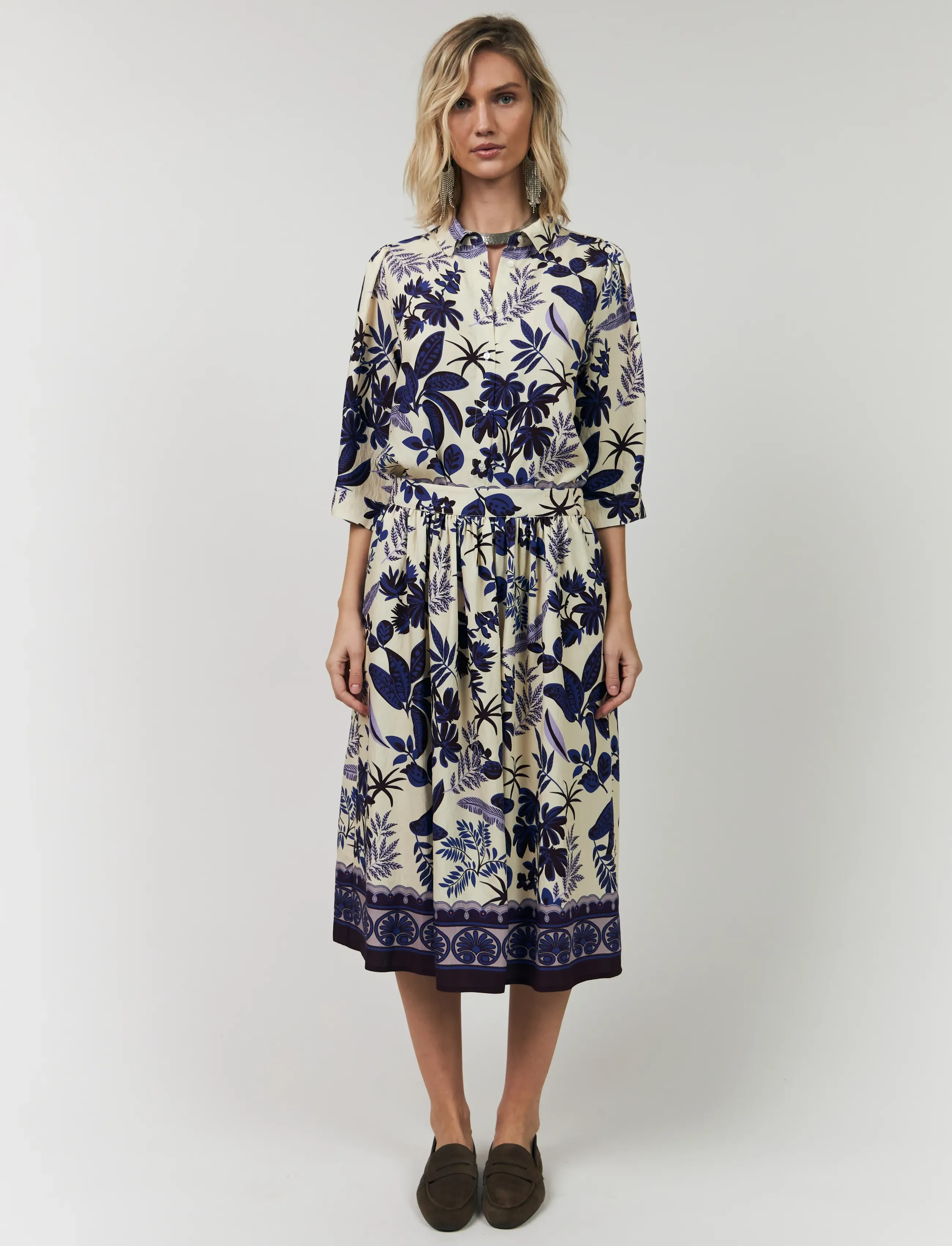 Lollys Laundry BonoLL Shirt SS - Shirts - FLOWER PRINT / purple