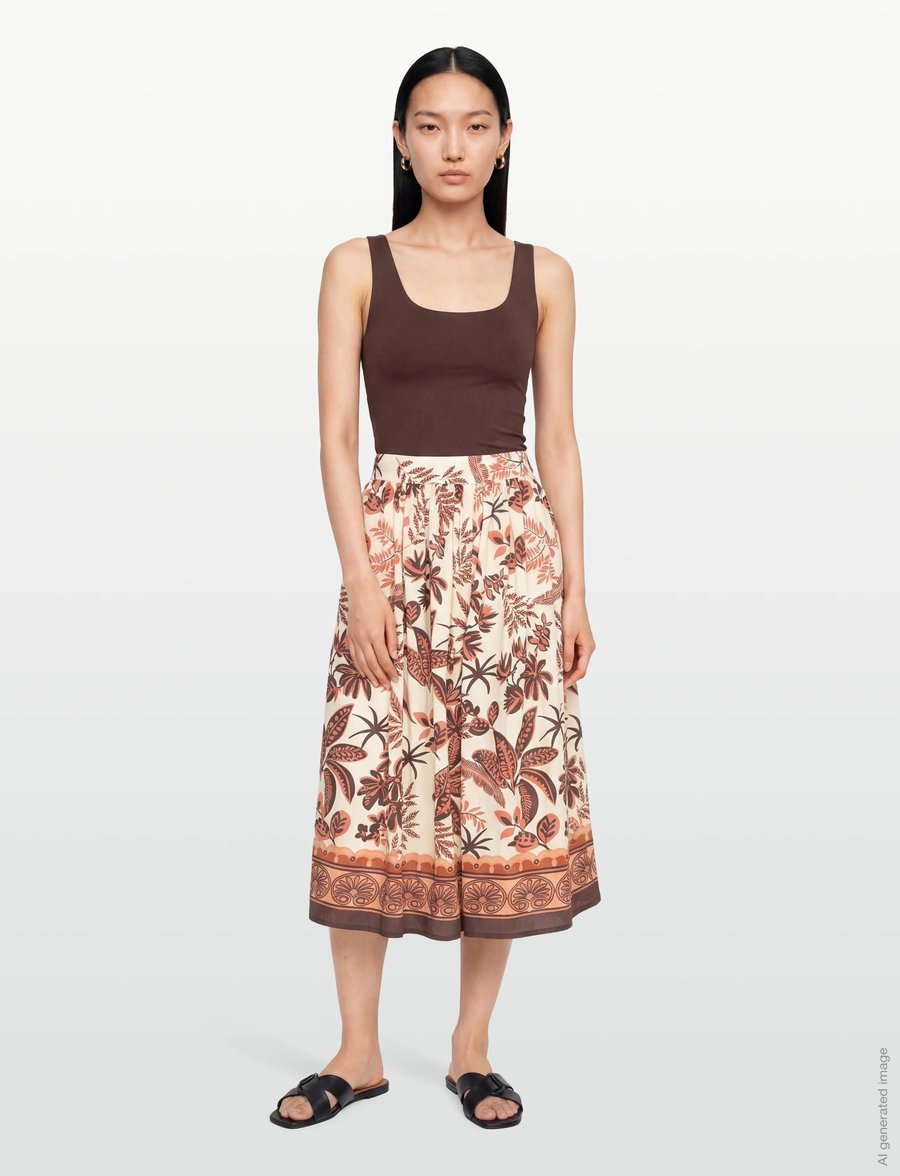 Lollys Laundry - EllaLL Midi Skirt - midi-röcke - creme - 0