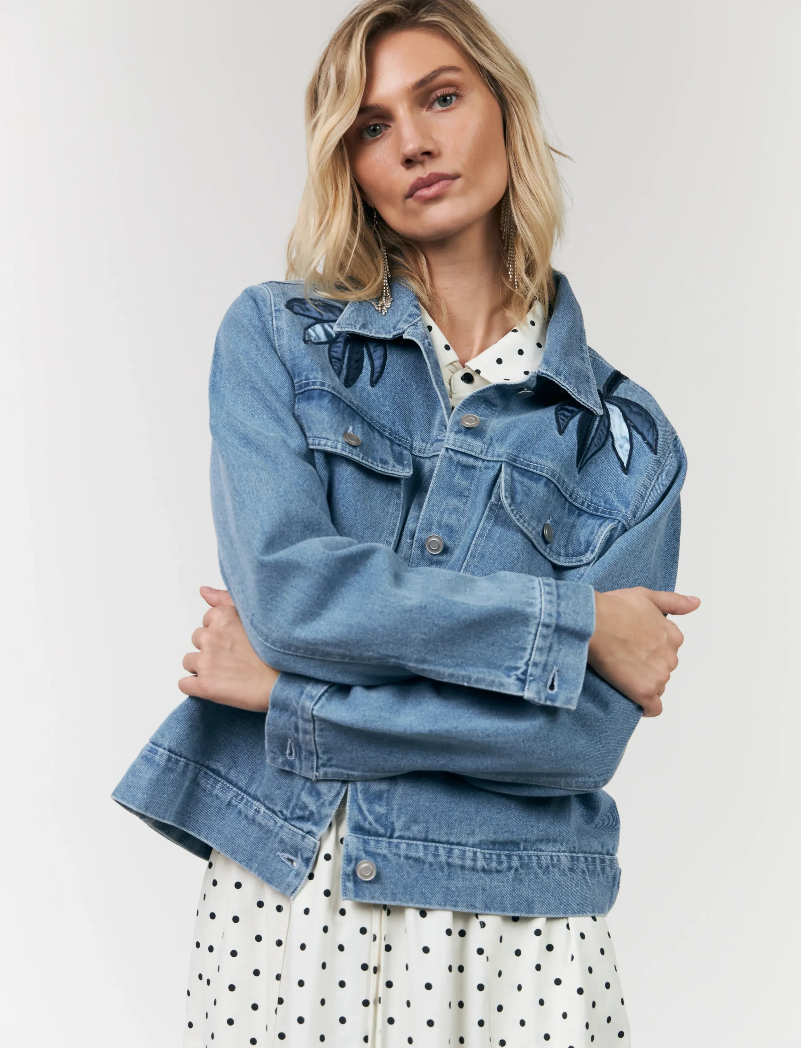 Lollys Laundry Birdll Denim Jacket, XS, Jackets, Blau - Denim, Frauen