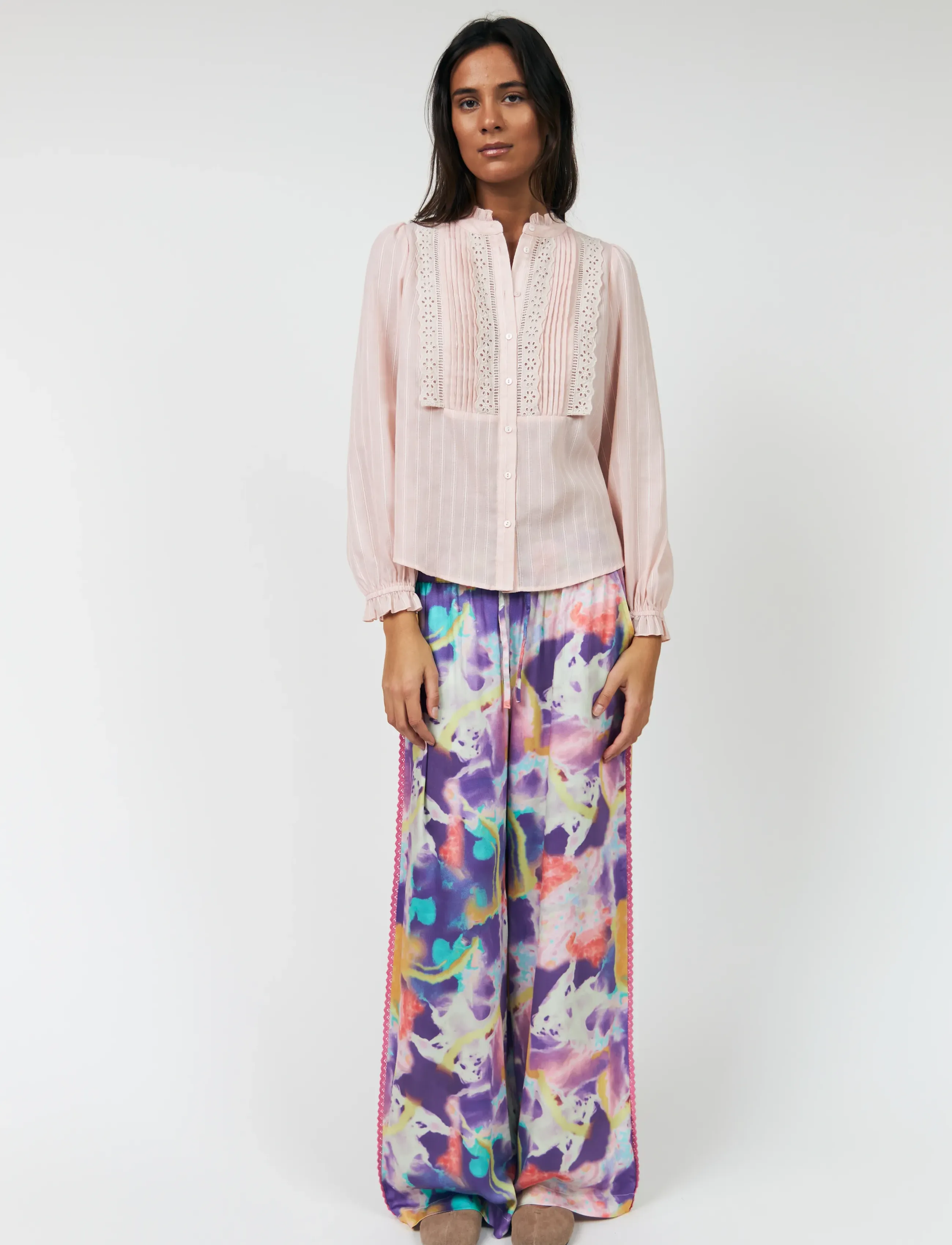 Lollys Laundry Arielll Shirt Ls, M, Pink, Bluser > Langærmede, Dame