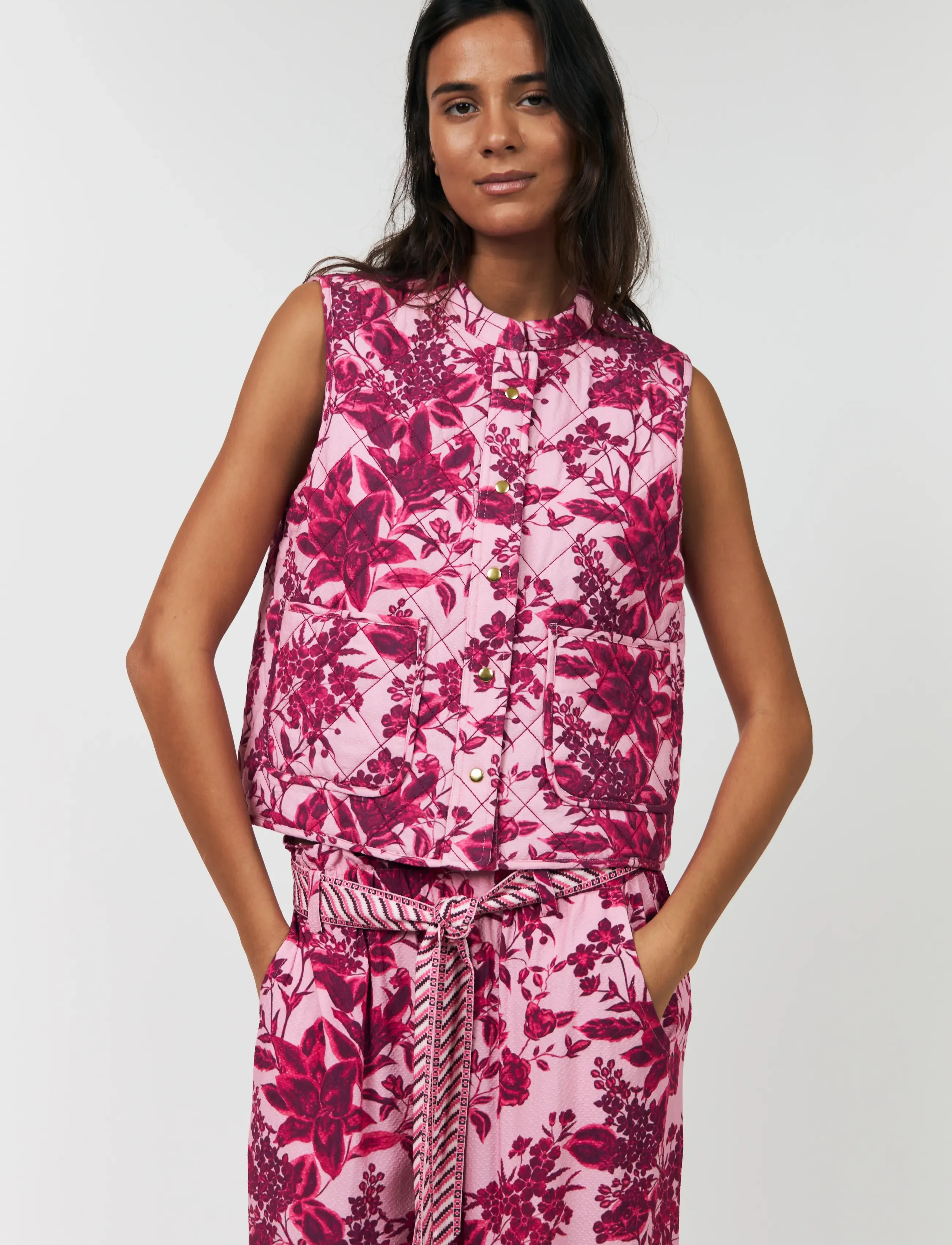 Lollys Laundry Cairoll Quilted Vest, Kvinder, Quiltet Vest, Pink, Str: XS