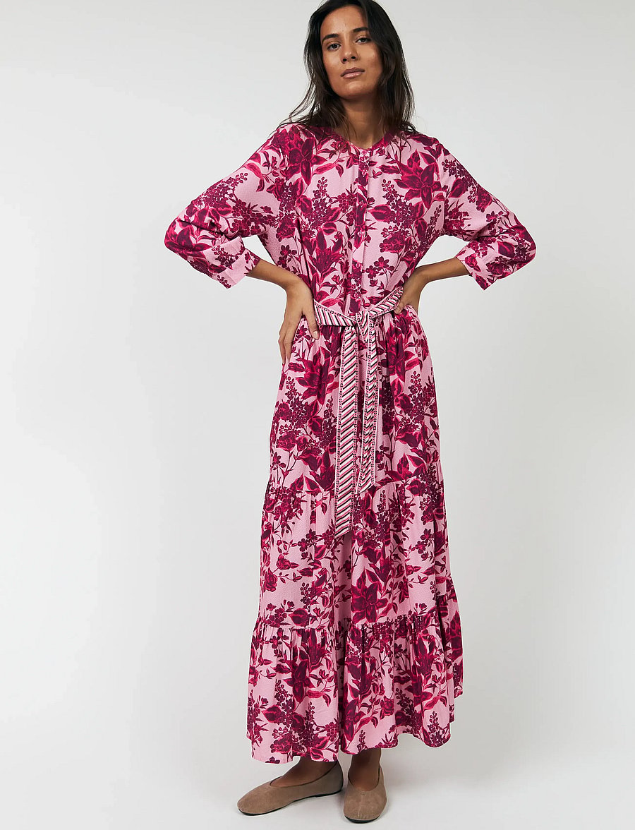 Lollys Laundry - NeeLL Maxi Dress 3/4 - sommerkleider - pink - 0