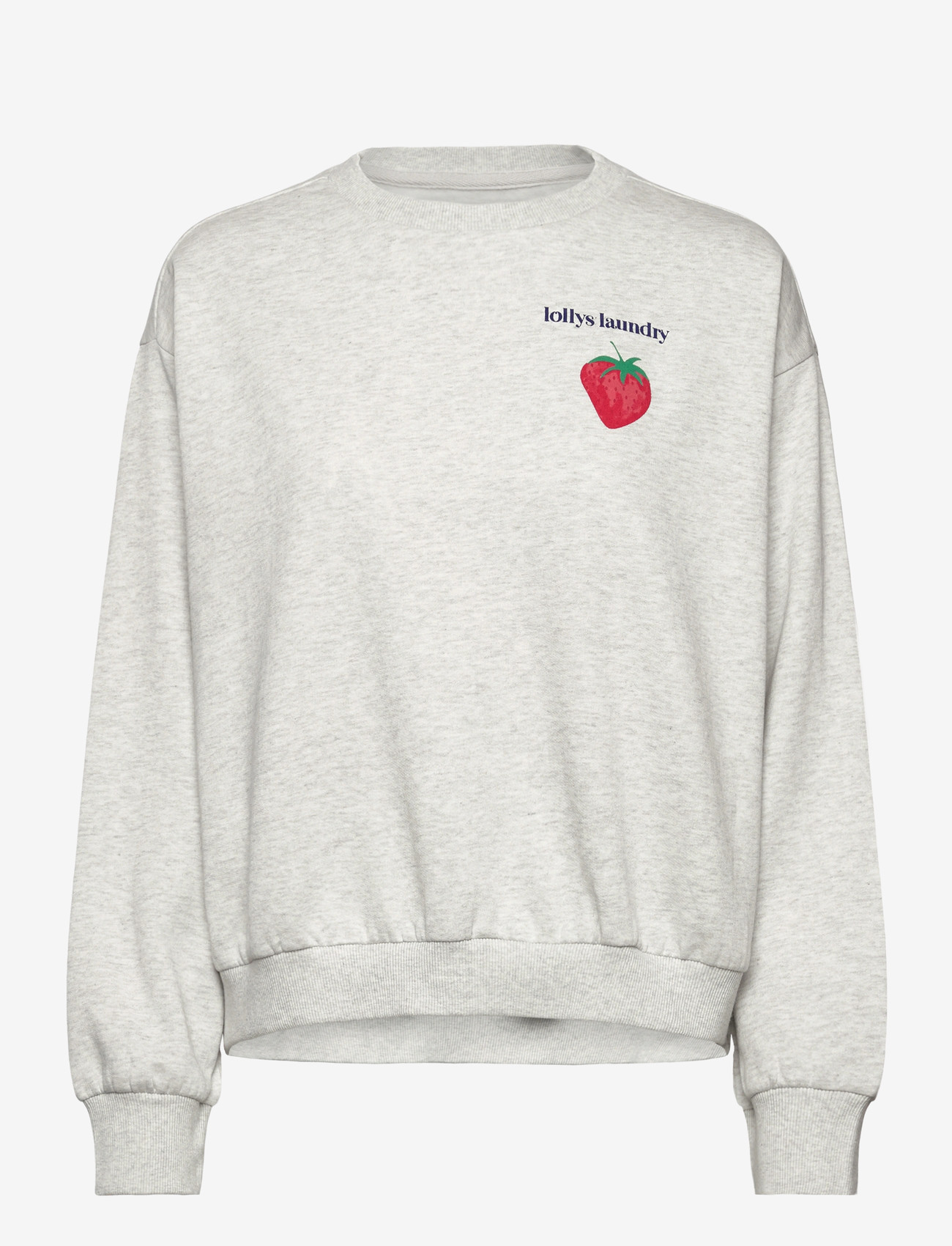 Lollys Laundry - SydneyLL Strawberry Sweatshirt LS - modetrends - light grey melange - 1