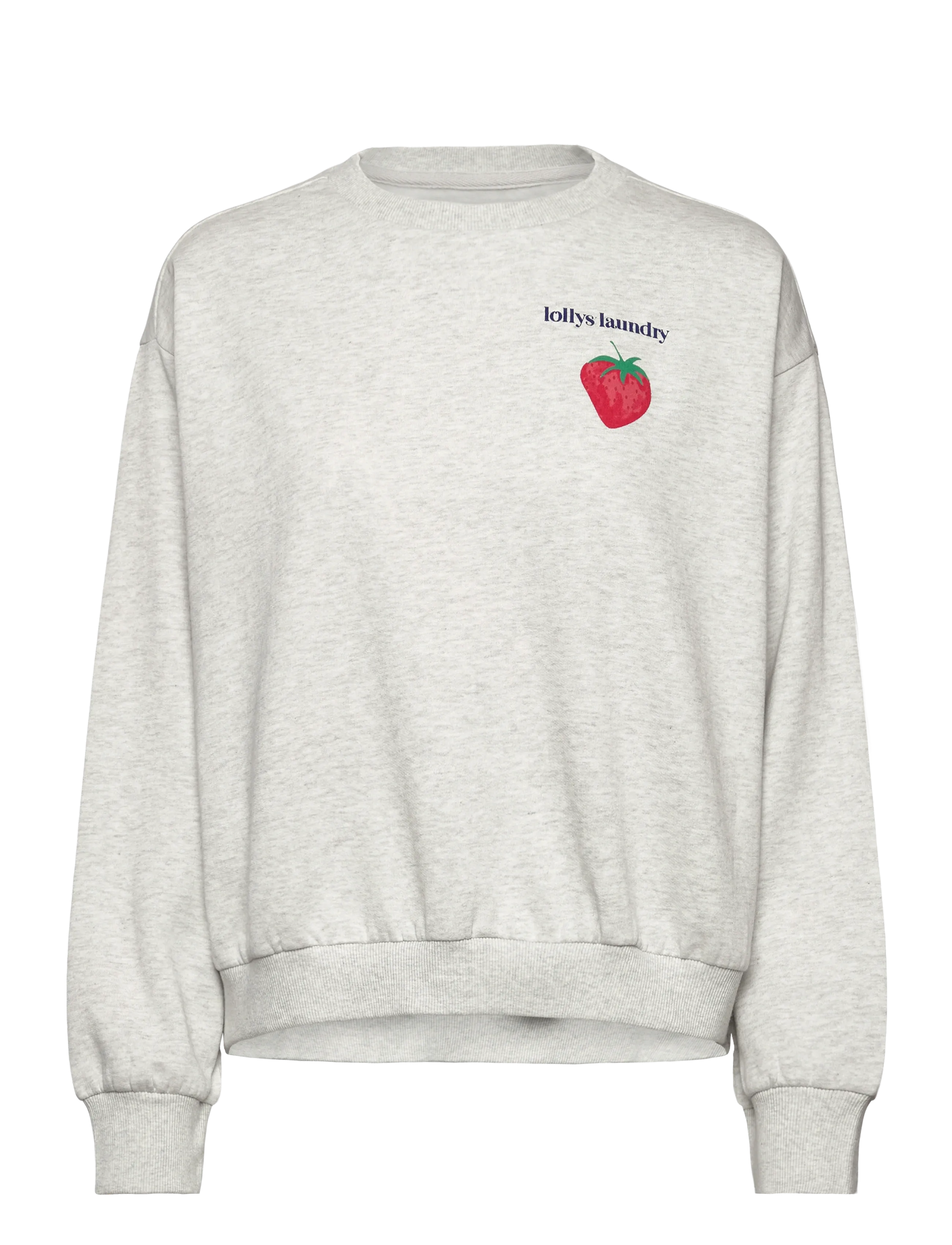 Lollys Laundry SydneyLL Strawberry Sweatshirt LS - Kläder - LIGHT GREY MELANGE / grey