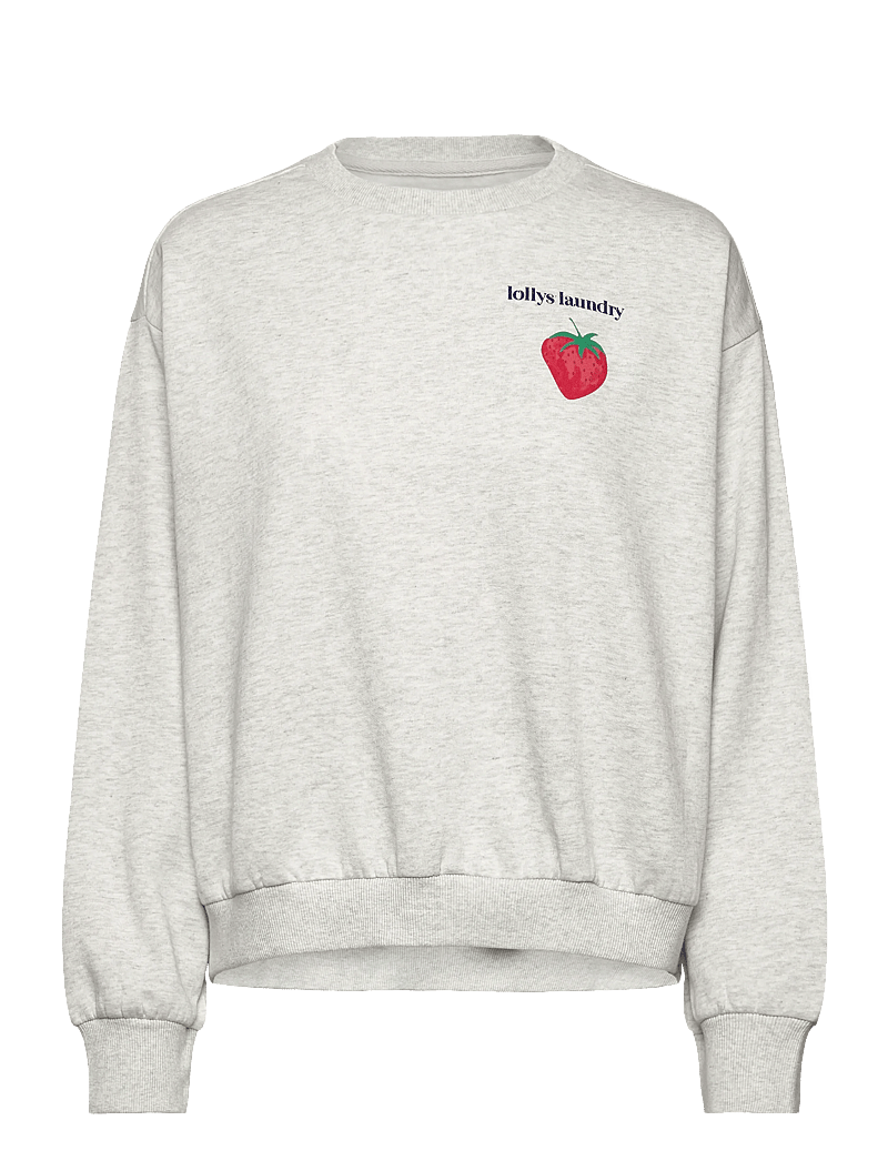 Lollys Laundry - SydneyLL Strawberry Sweatshirt LS - modetrends - light grey melange - 1