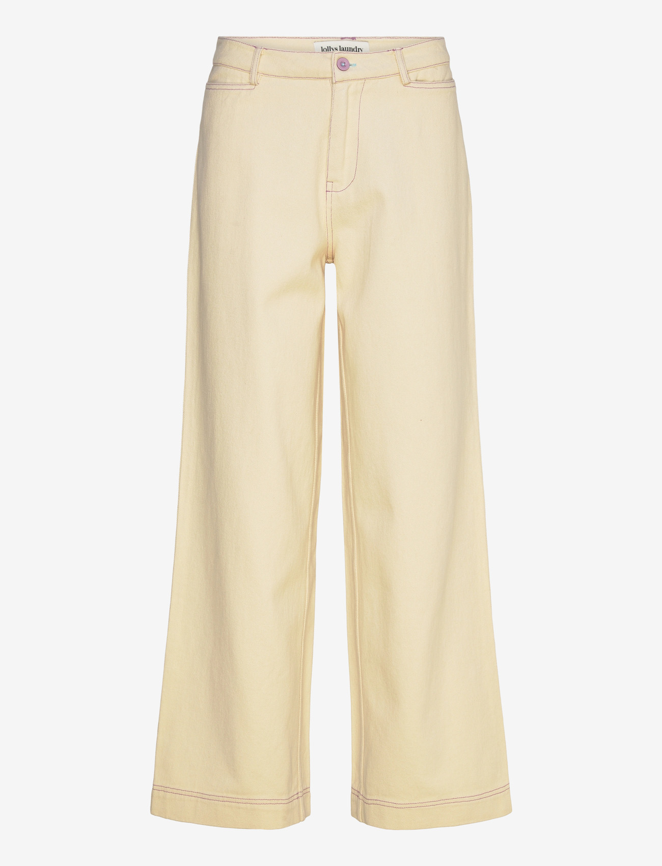 Lollys Laundry - FloridaLL Pants - laia säärega teksad - creme - 1