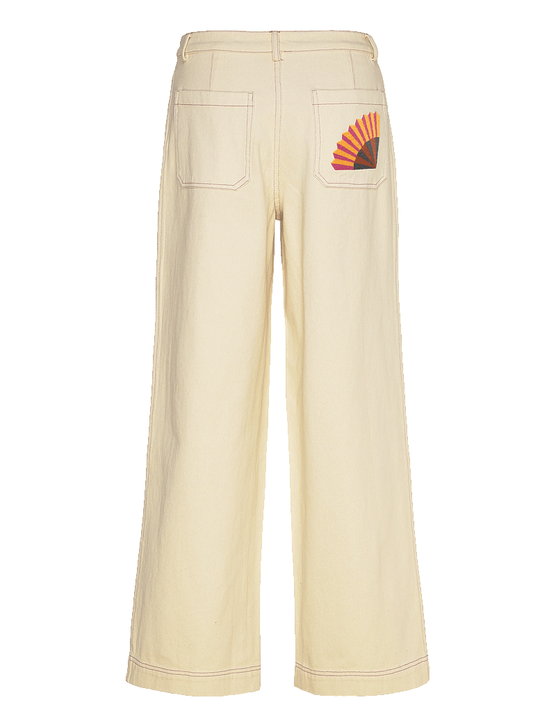 Lollys Laundry - FloridaLL Pants - laia säärega teksad - creme - 2