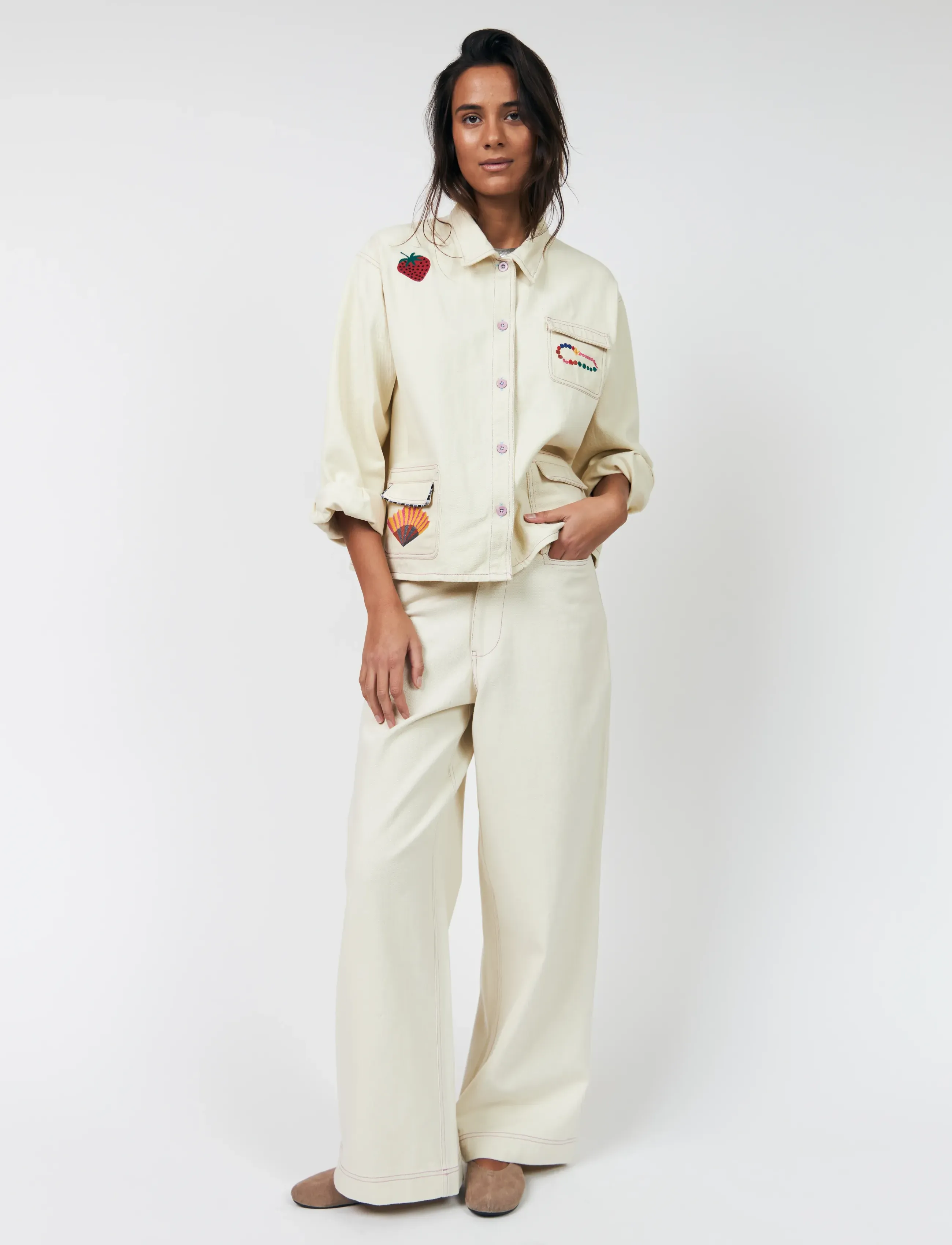 Lollys Laundry Aprilll Jacket Ls, M, Jackets, Creme - Utility Frauen