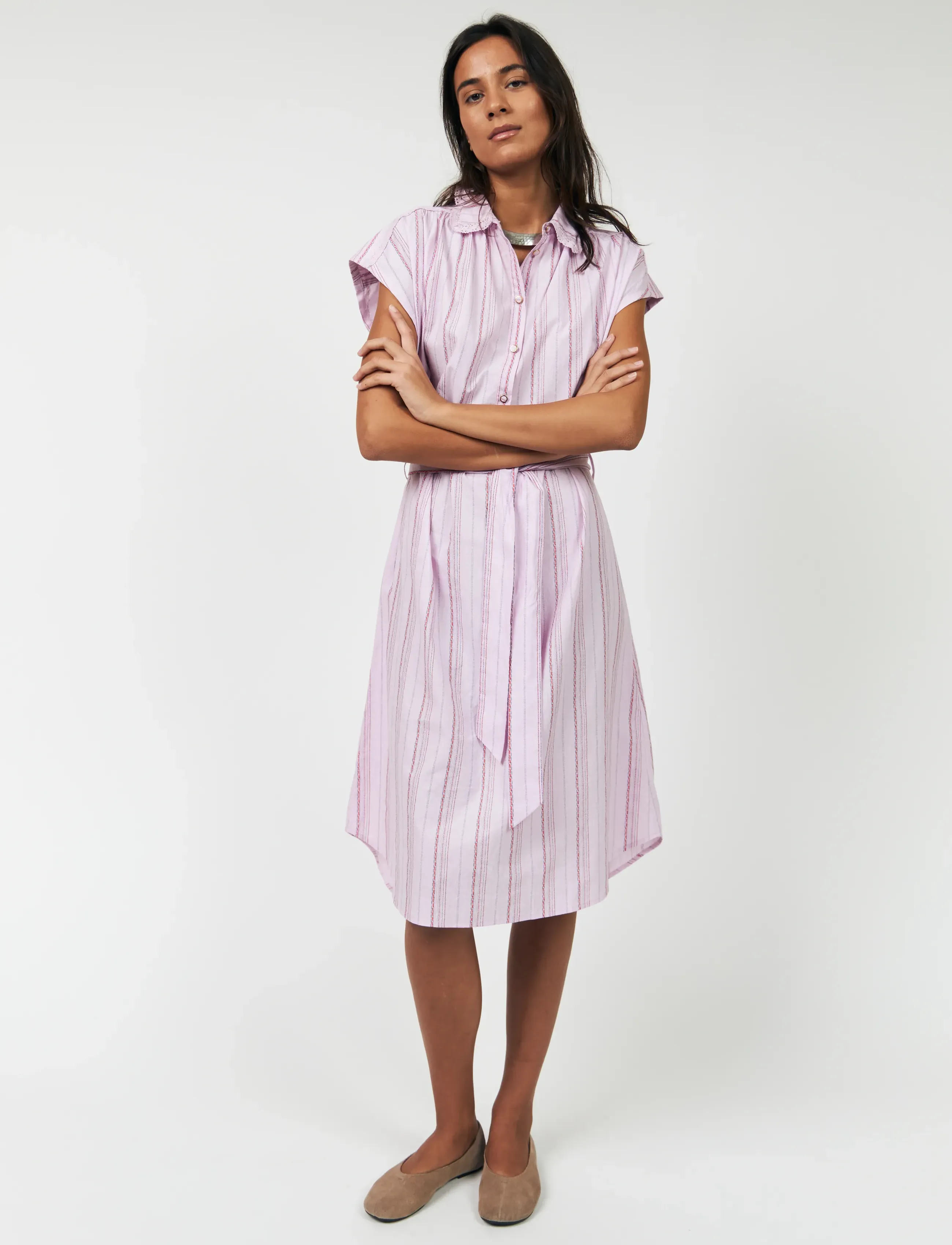 Lollys Laundry BeyLL Maxi Dress - Skjortklänningar - LILAC / pink/rose