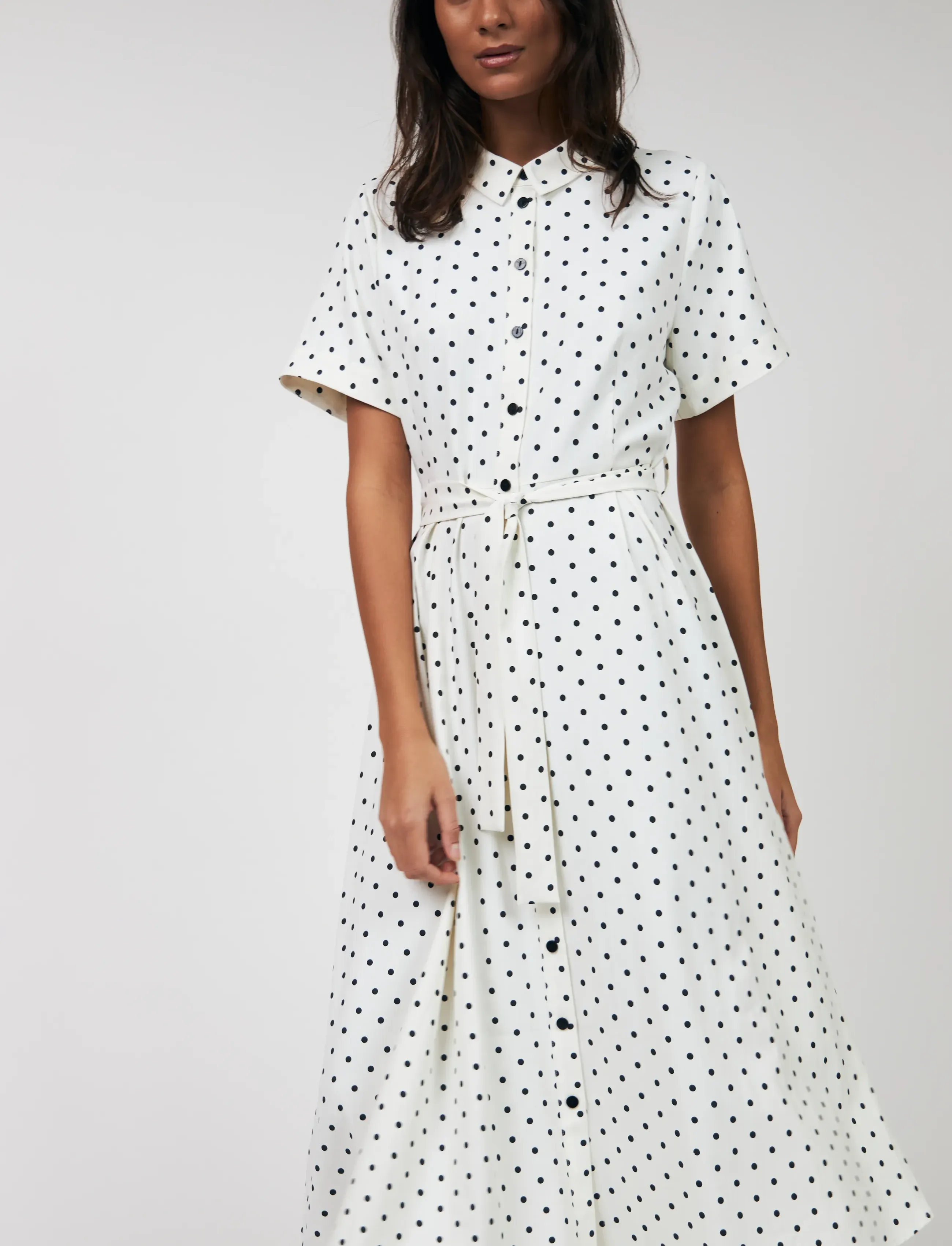 Lollys Laundry Blakell Midi Dress, Kvinder, Midi Skjortekjole, Cream, Str: XXL