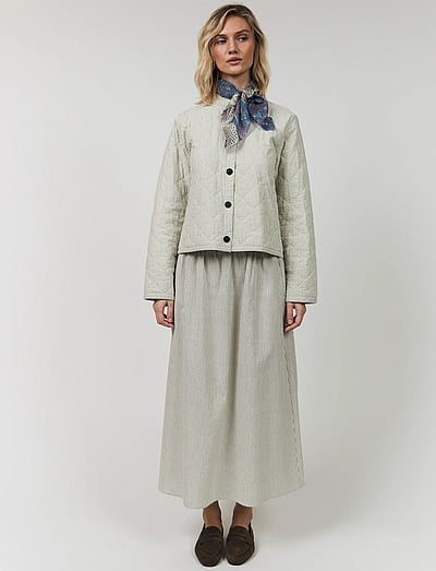 Lollys Laundry EmiliaLL Jacket LS - Pūkinės ir dygsniuotos striukės - STRIPE / cream