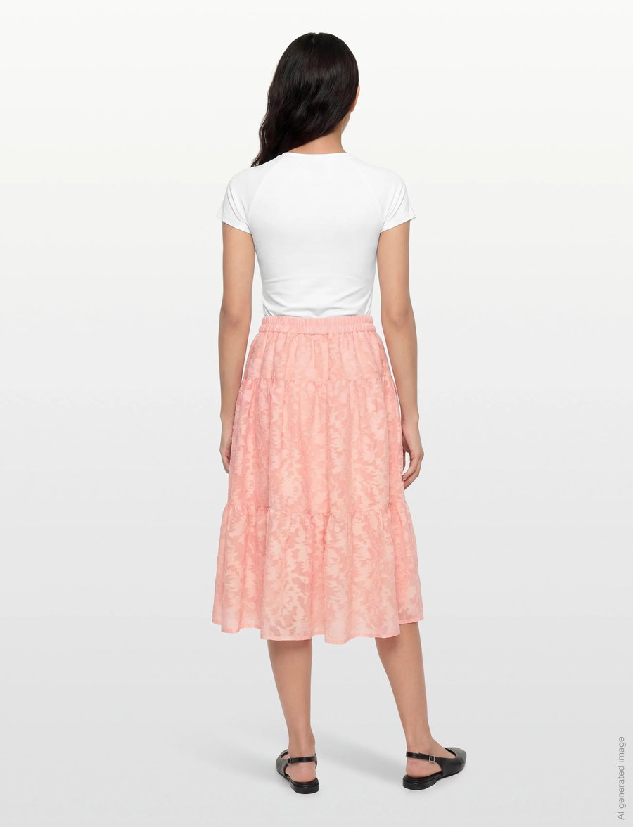 Lollys Laundry - MorningLL Midi Skirt - midiseelikud - light pink - 4