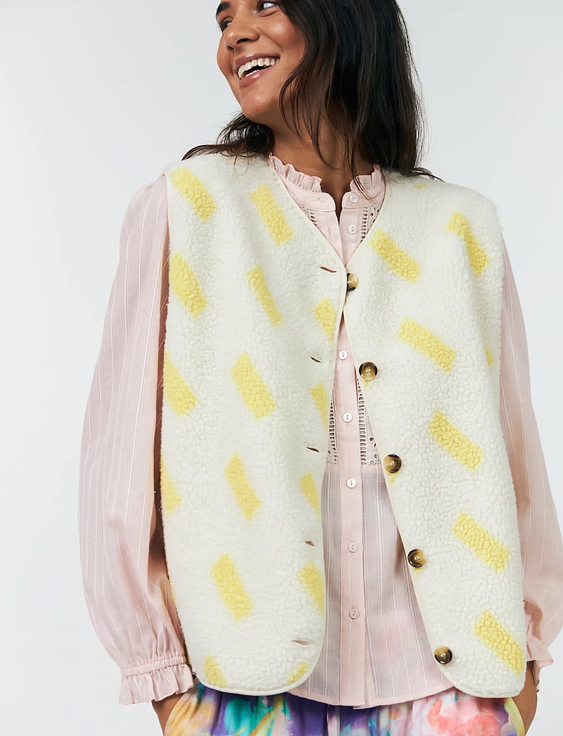 Lollys Laundry - JaceLL Vest SL - fleece- og teddyveste - light yellow - 0