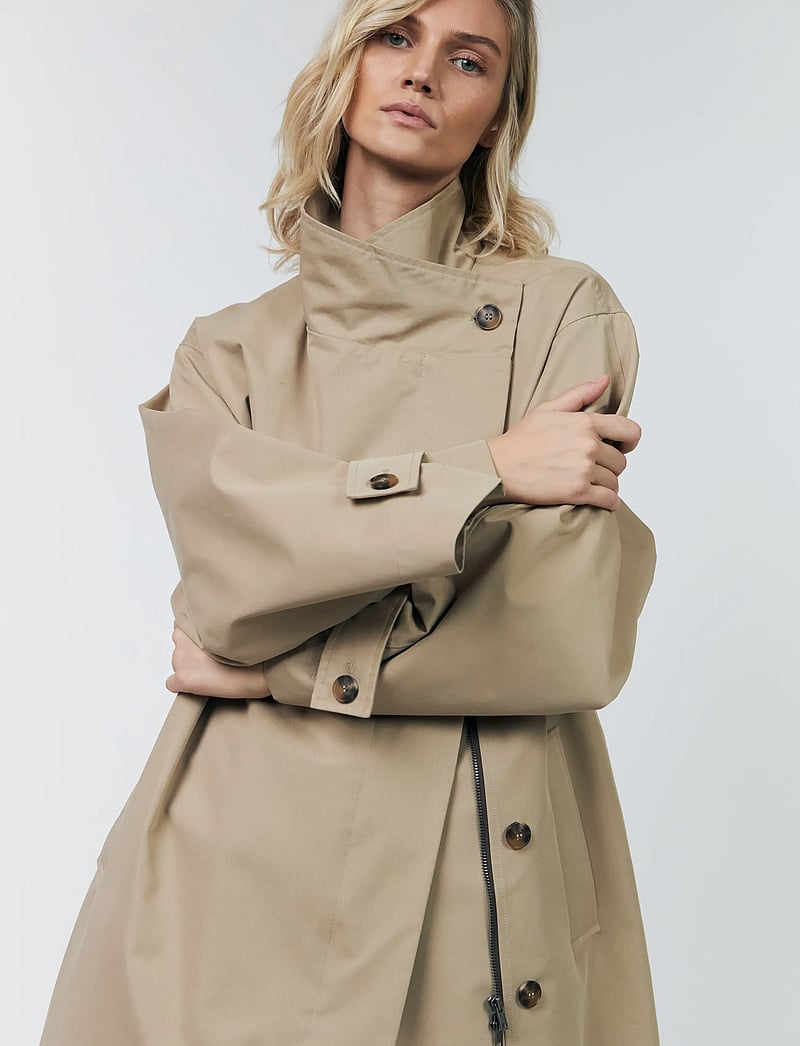 Lollys Laundry - RussiLL Jacket LS - trenchcoats - 08 beige - 4