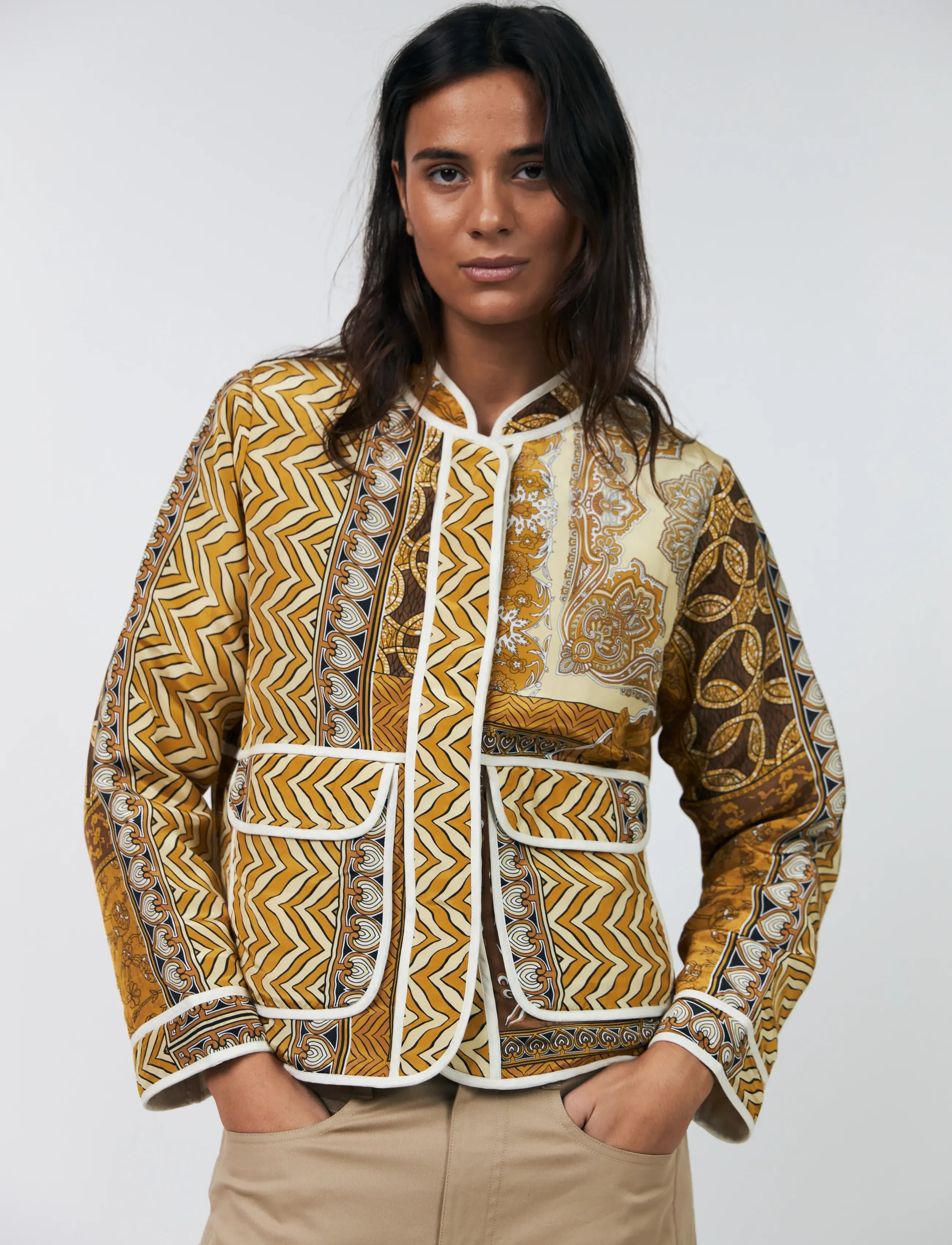 Lollys Laundry SimonLL Jacket - Kleidung - 64 GRAPHIC PRINT / brown