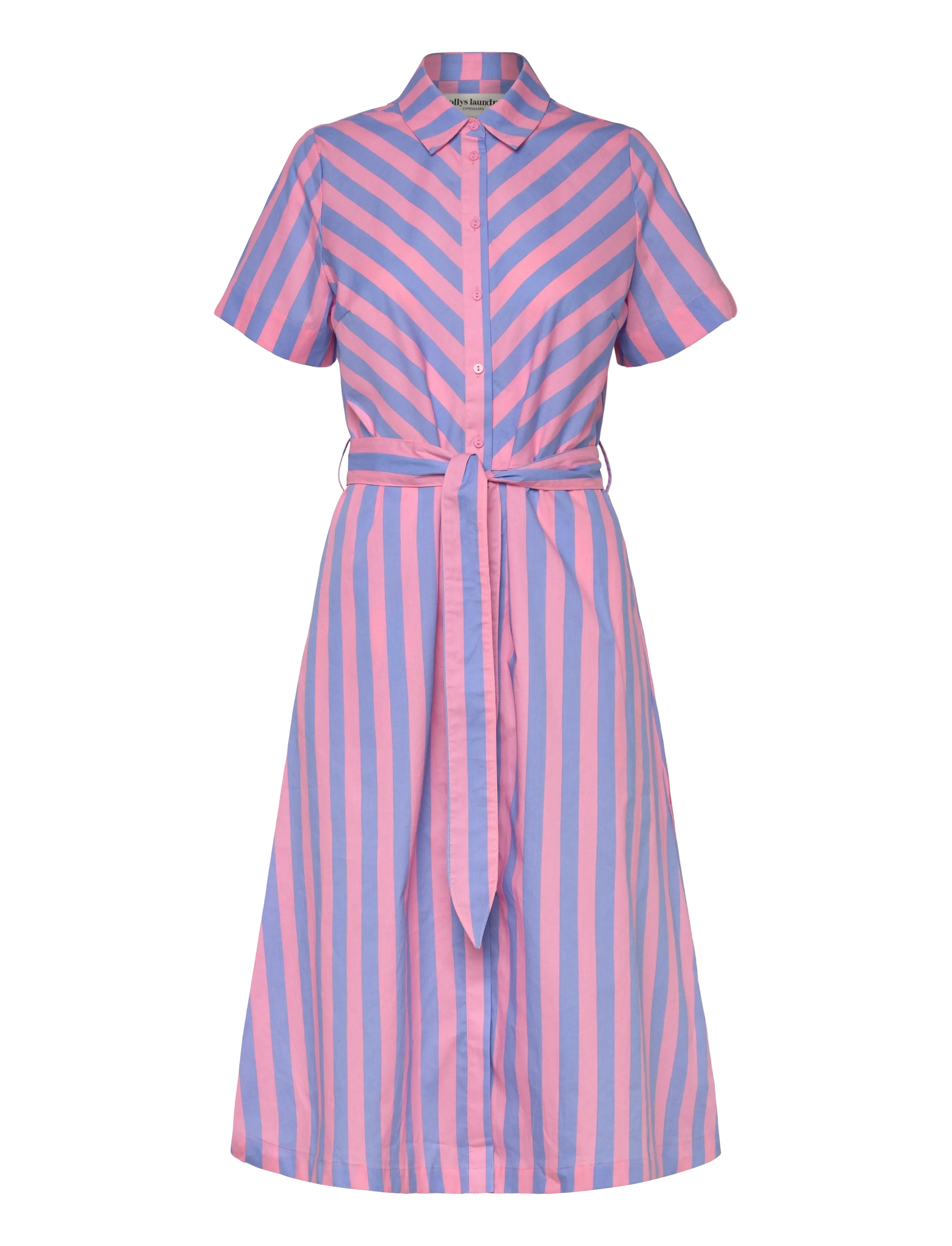 Lollys Laundry TulleLL Midi dress SS - Hemdkleider - STRIPE / pink/rose