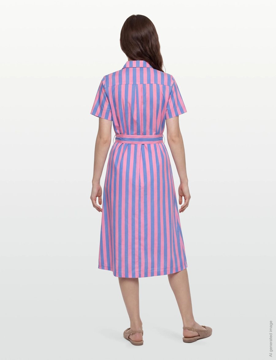 Lollys Laundry - TulleLL Midi dress SS - suvekleidid - stripe - 4