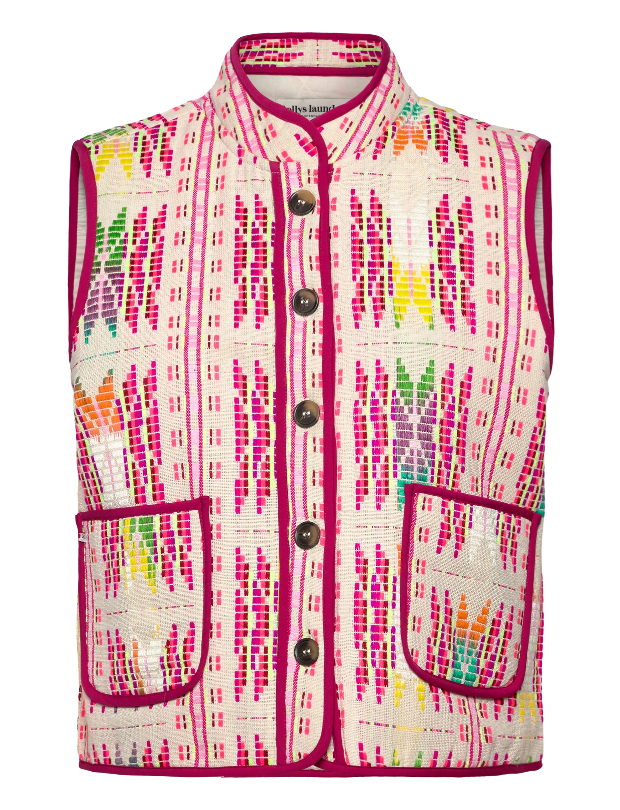 Lollys Laundry CairoLL Quilted Vest - Transitional Layering - PINK / pink/rose