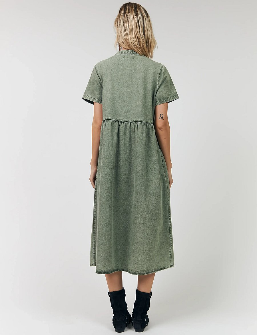Lollys Laundry - AliyaLL Maxi Dress SS - robes chemises - dusty green - 3