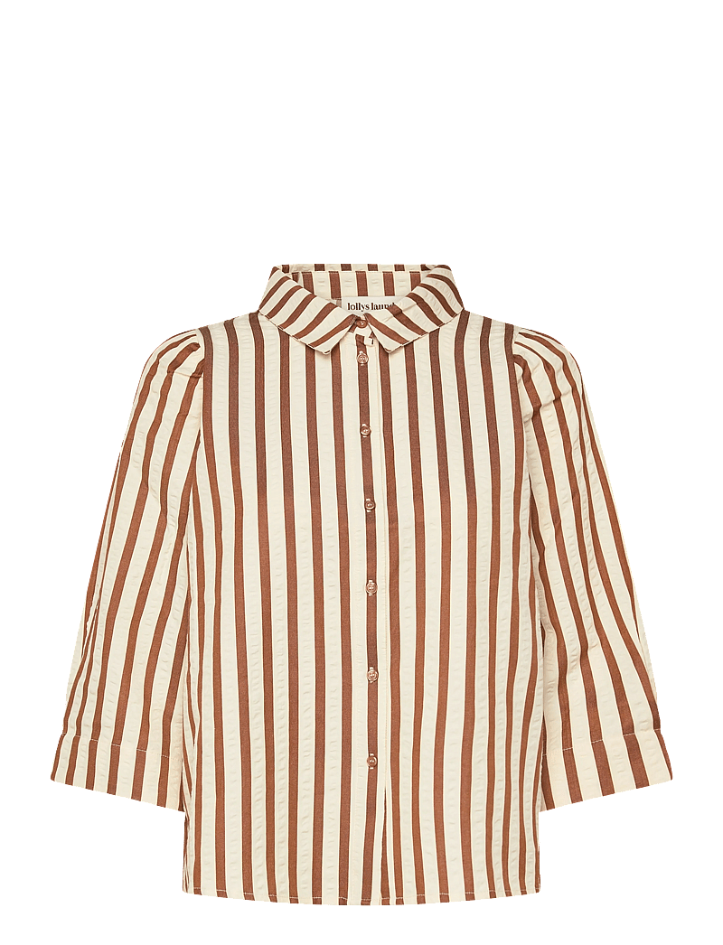 Lollys Laundry - BonoLL Shirt SS - kortärmade skjortor - dark mokka - 1